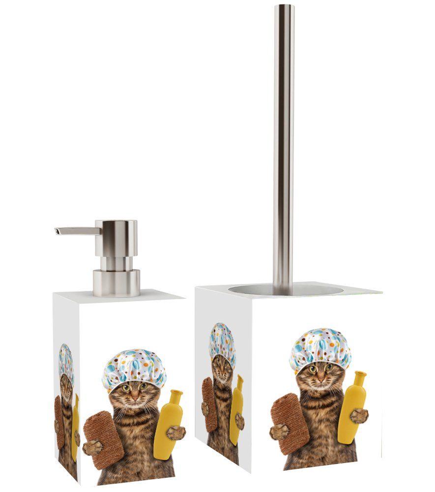 Sanilo Badaccessoire-Set Shower Cat, WC-Bürste und Seifenspender, 2 tlg., 2 günstig online kaufen