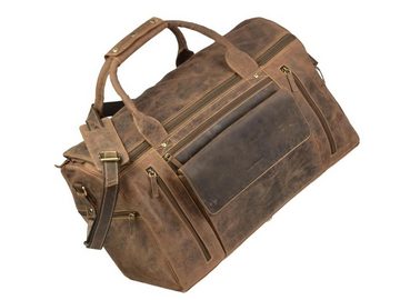 Greenburry Reisetasche "Vintage" Leder, Weekender, Leder antikbraun, 53x34x26cm, Sporttasche