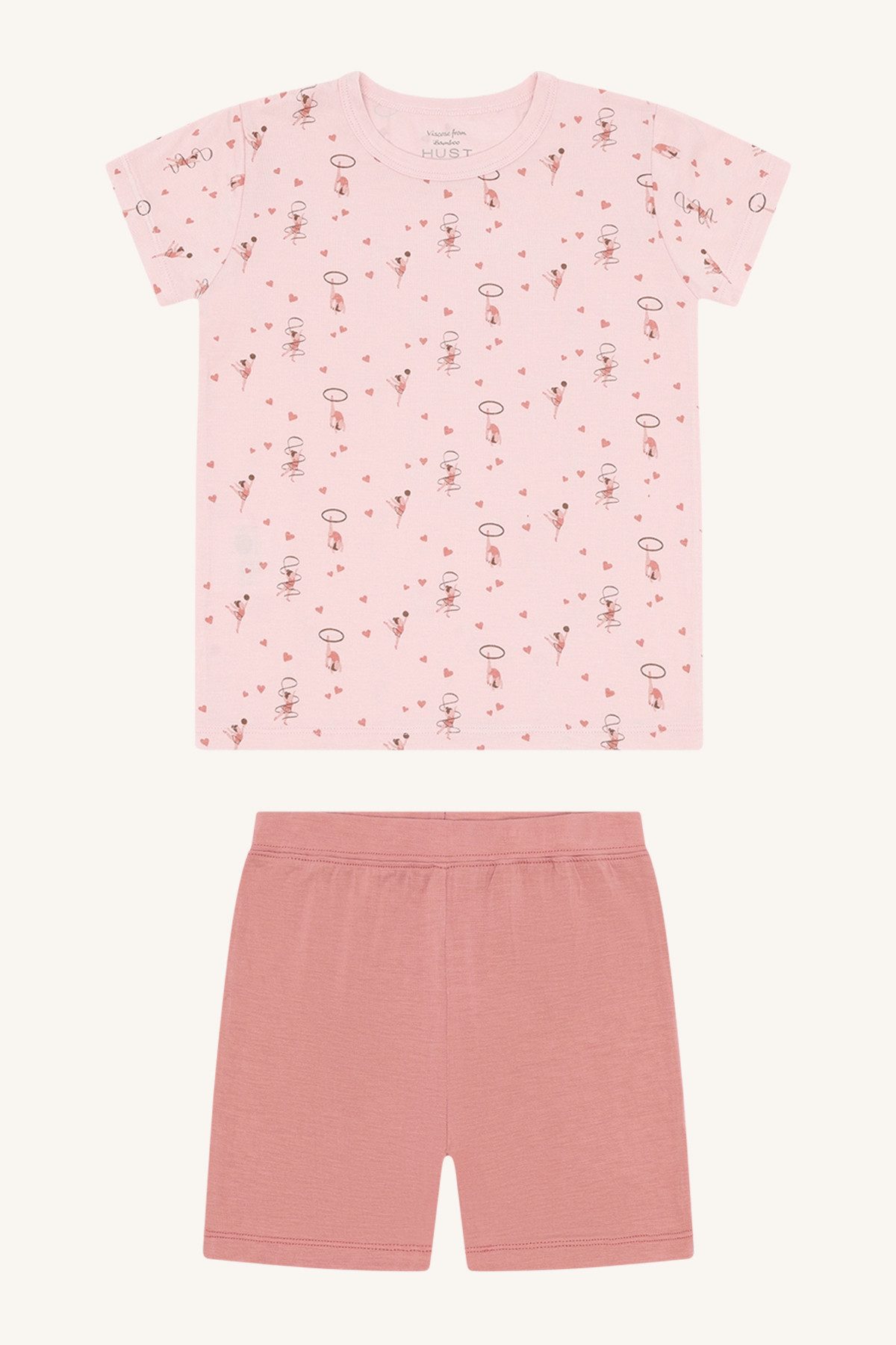 Hust & Claire Schlafanzug Mädchen Schlafanzug kurz Bambusviscose rosa 2-teilig Shorty