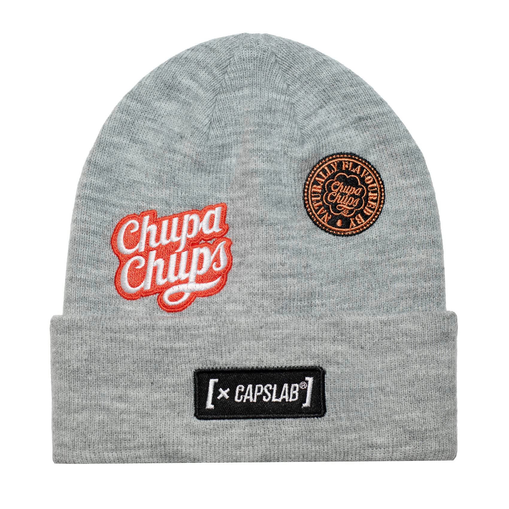 Capslab Beanie CAPSLAB CHUPA CHUPS Badges Beanie grey (Beanie, Strickmütze, Beanie)