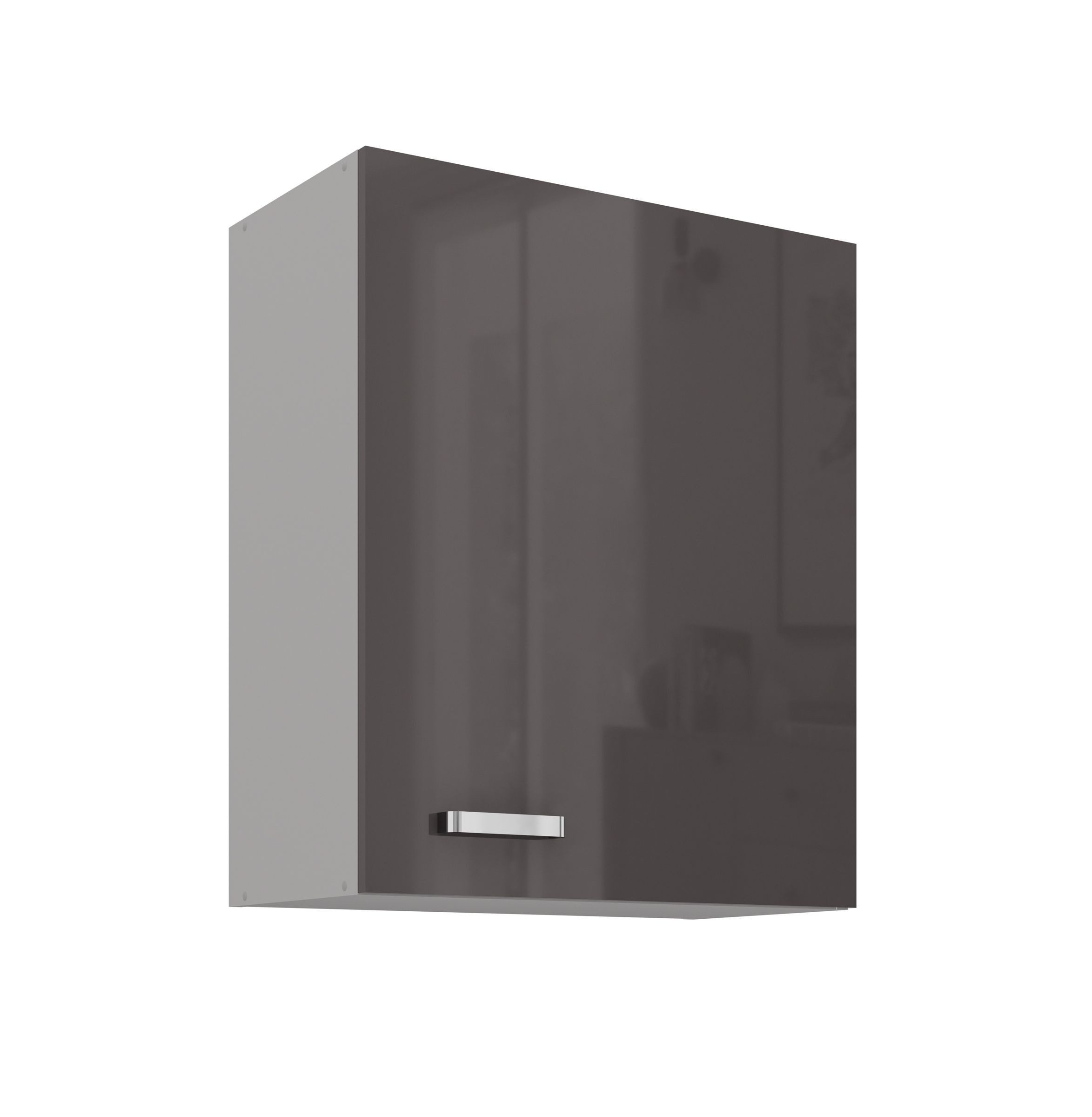 Küchen-Preisbombe Hängeschrank 60 cm Küche Bianca Grey Grau Hochglanz Küchenzeile Küchenblock