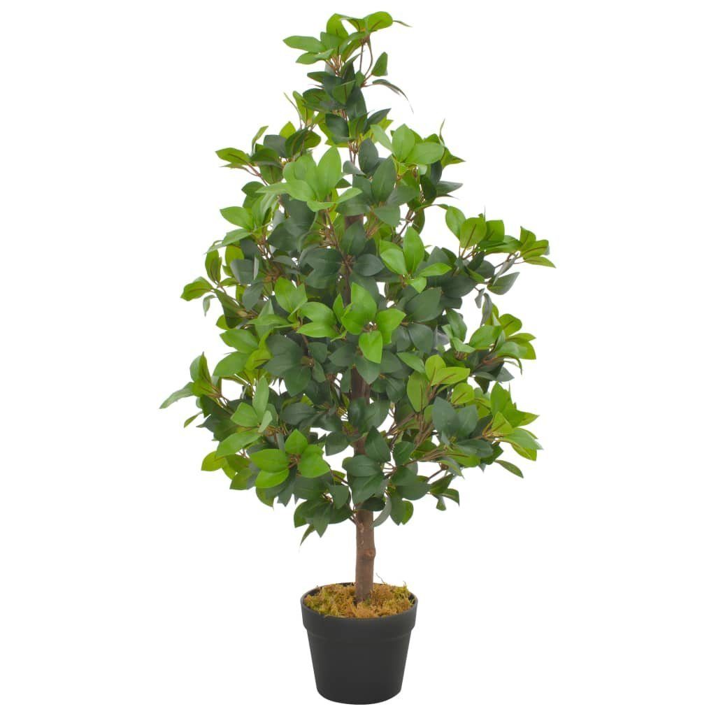 Kunstpflanze Künstliche Pflanze Lorbeerbaum mit Topf Grün 90 cm, furnicato, Höhe 90 cm