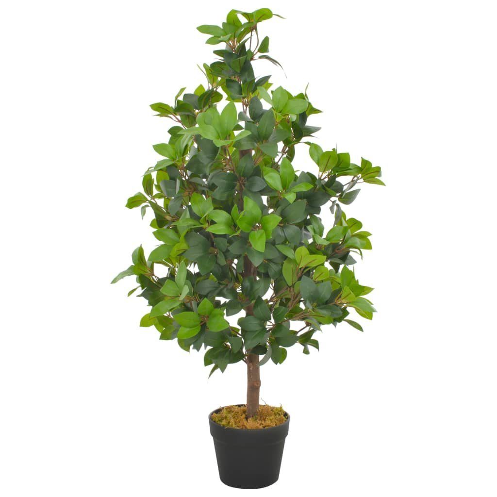 Kunstpflanze Künstliche Pflanze Lorbeerbaum mit Topf Grün 90 cm