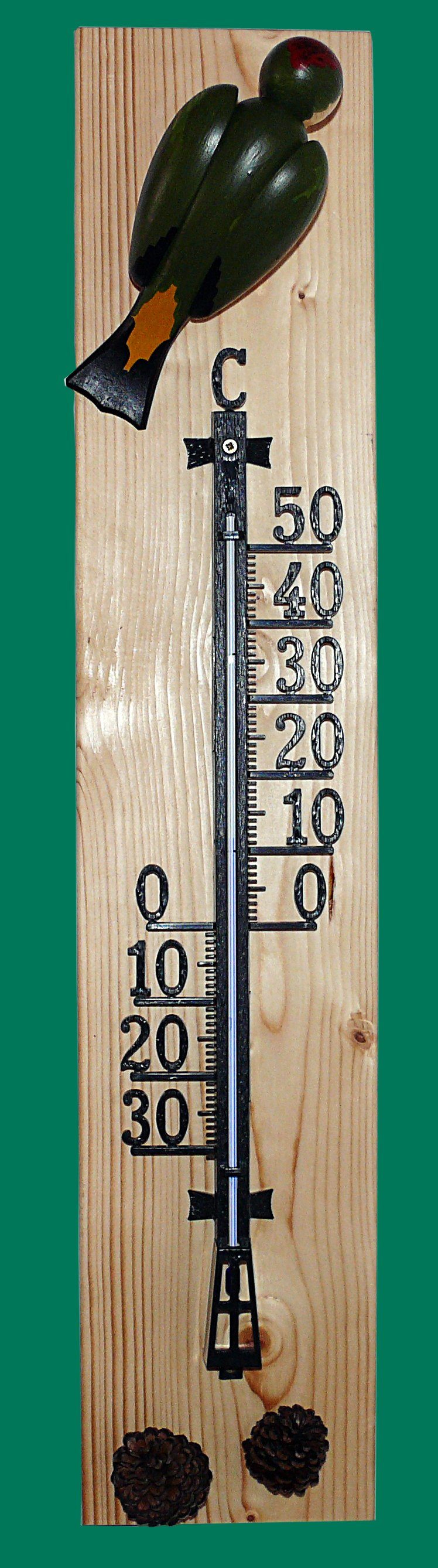 Gartenfigur Thermometer Grünspecht 72cm NEU