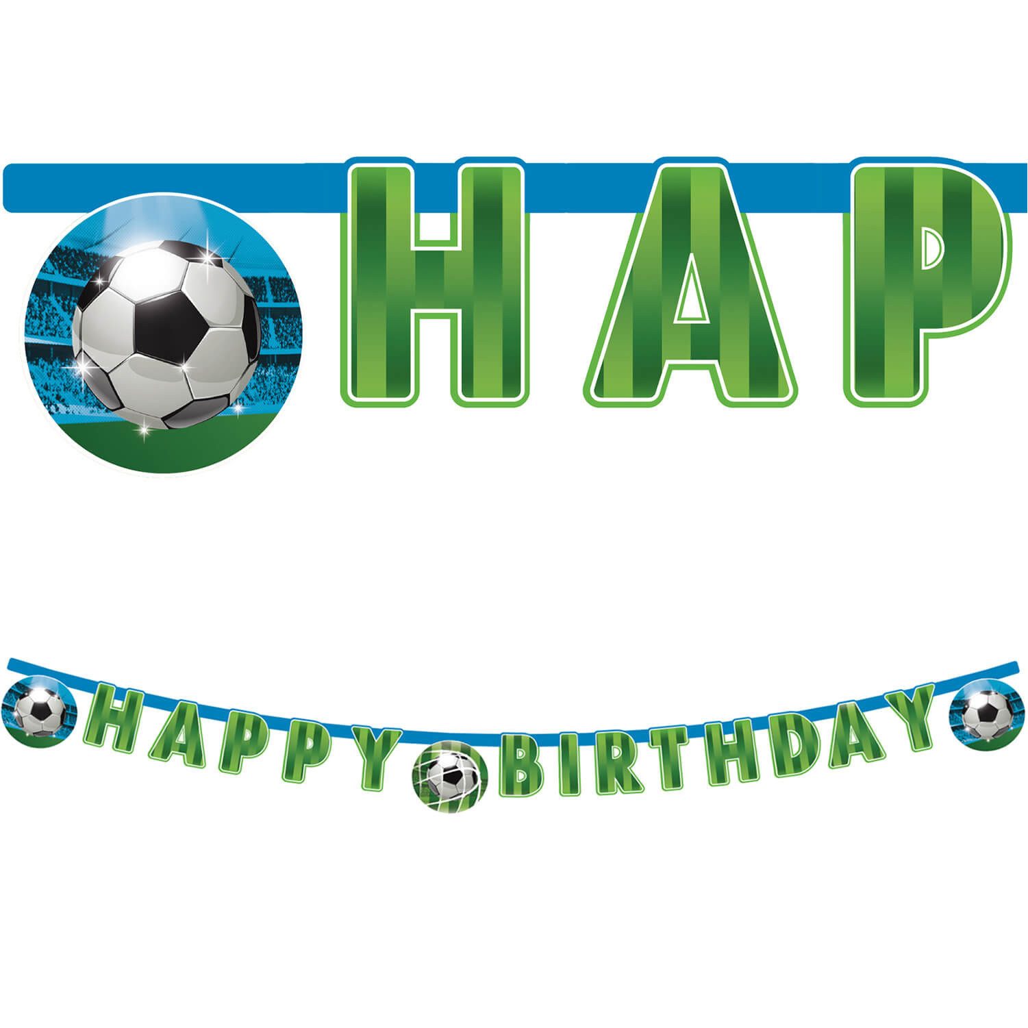 Procos Girlande Banner Happy Birthday Fußball, FSC