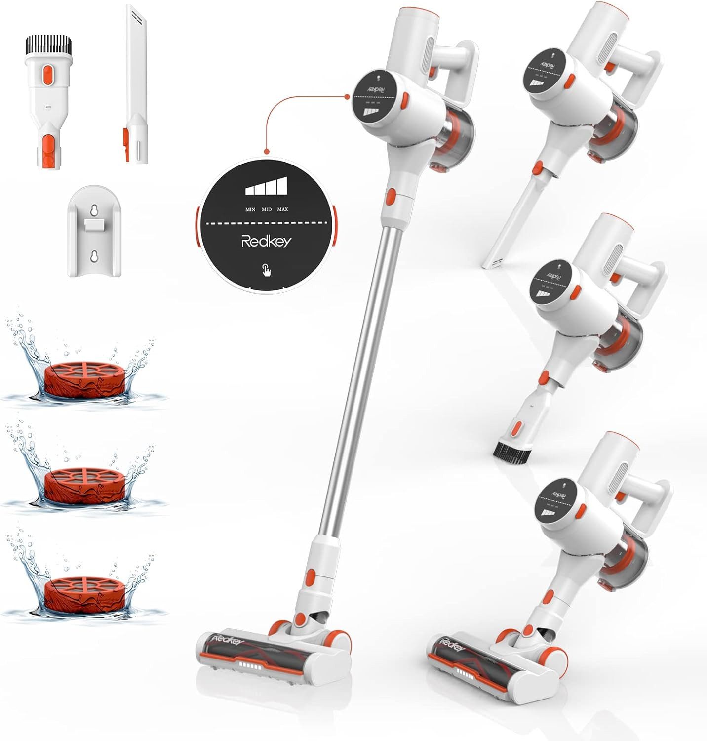 Akku-Stielstaubsauger P8 Stielstaubsauger Staubsauger, 6 in 1 Handstaubsauger