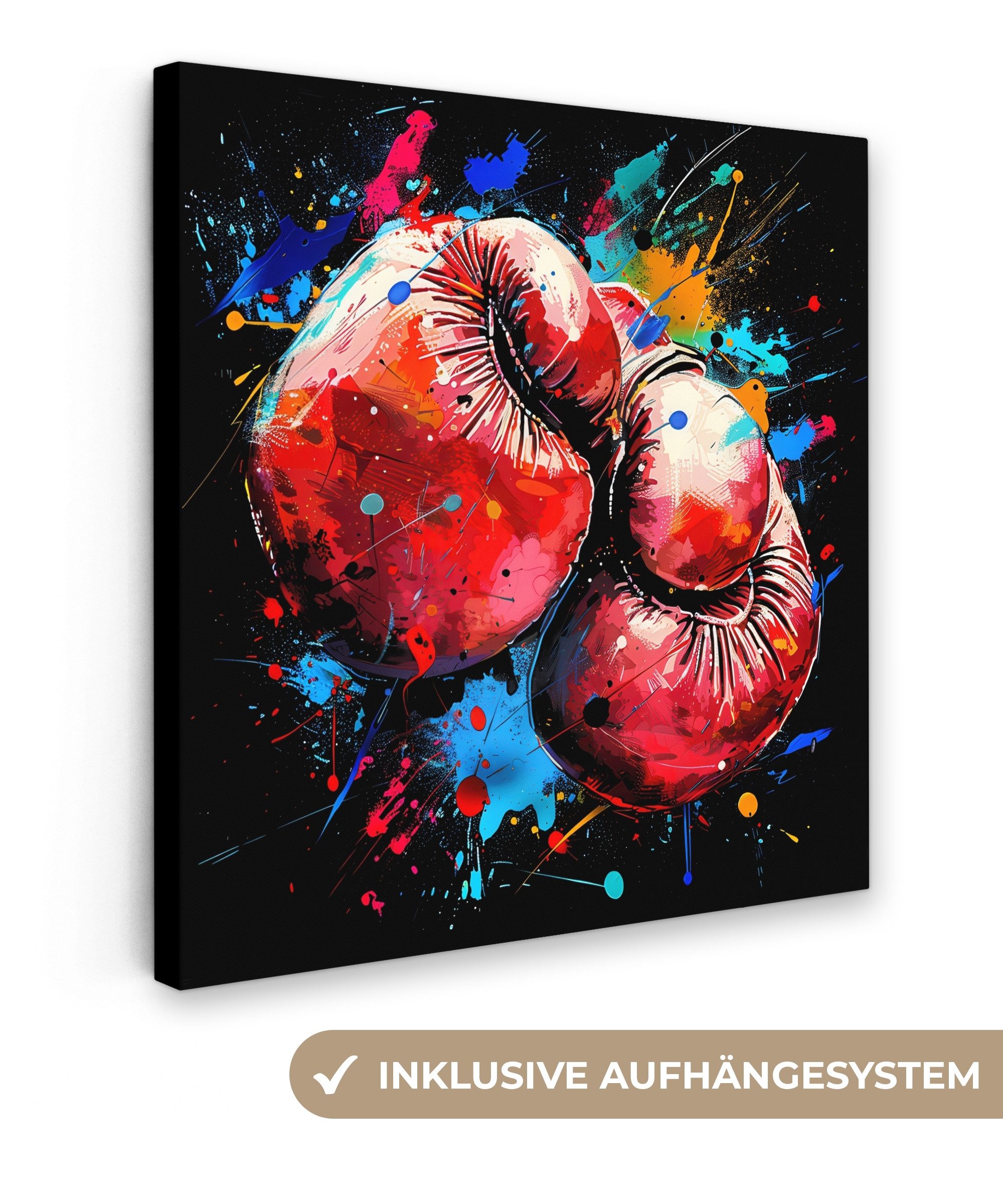 OneMillionCanvasses® Leinwandbild Graffiti - Sport - Boxen - Boxhandschuhe, günstig online kaufen