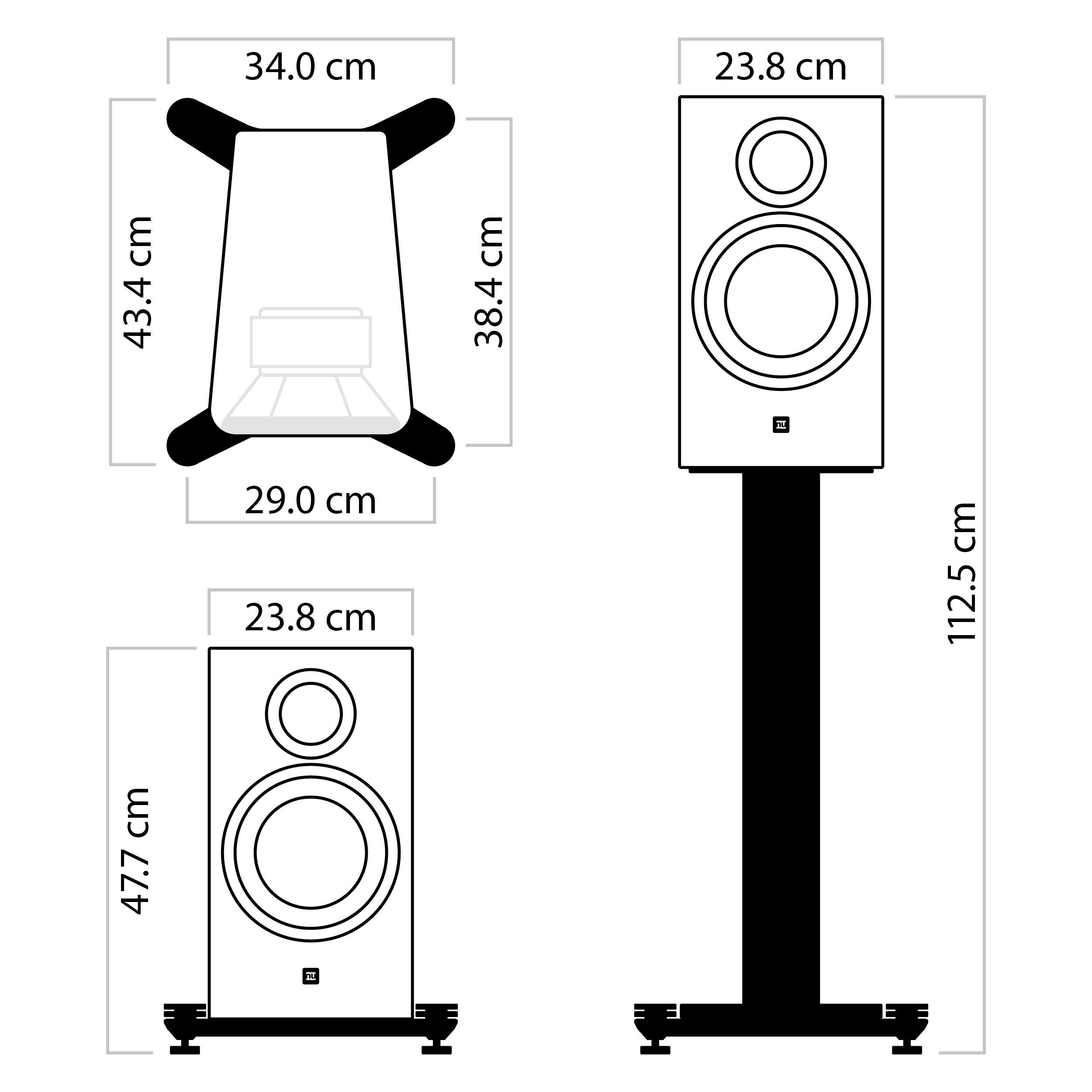 Nubert nuZeo 4 Regal-Lautsprecher (Nubert X-Connect Surround, 320 W, X-Connect Surround)