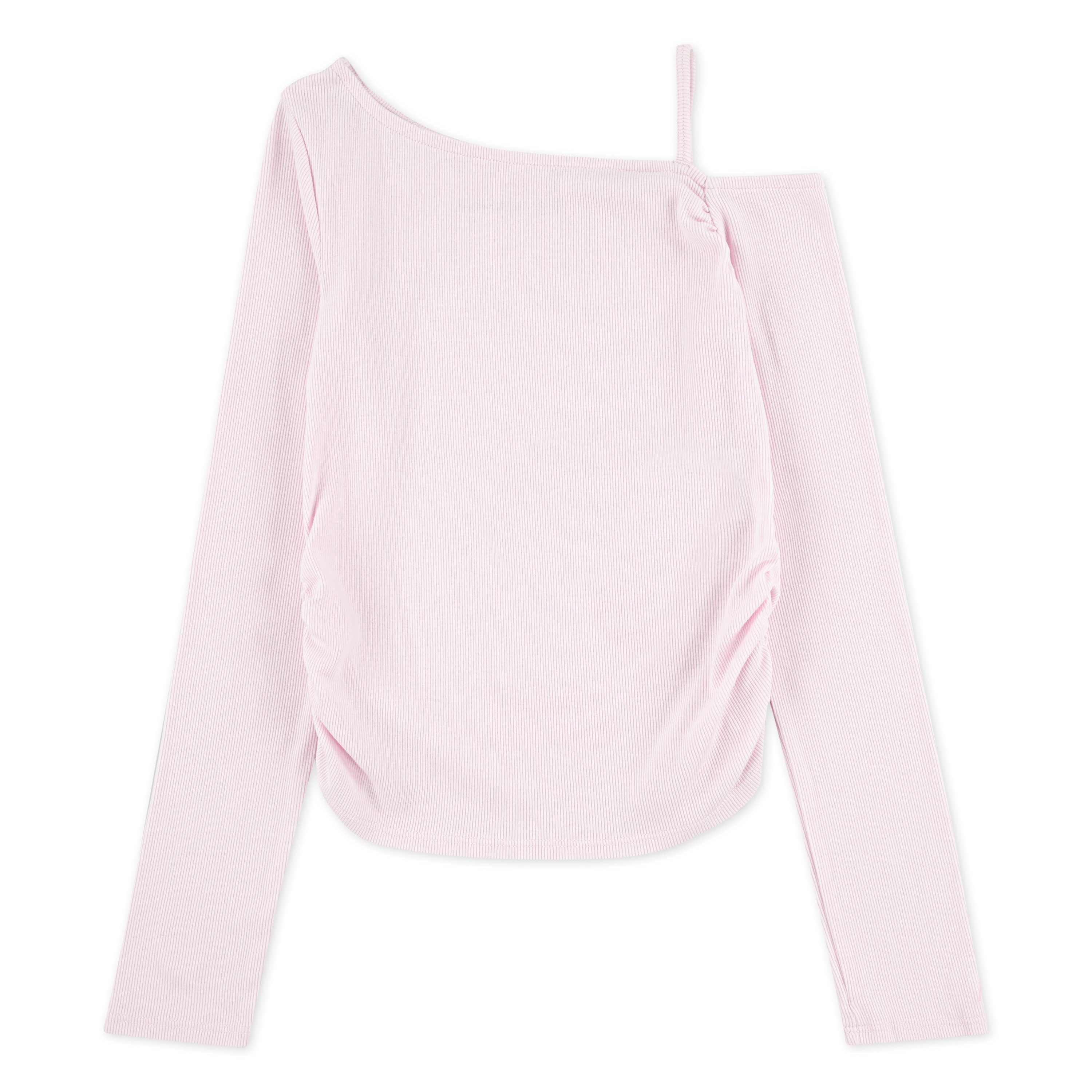 Abercrombie Kids Langarmshirt Feinripp, asymmetrischer Ausschnitt