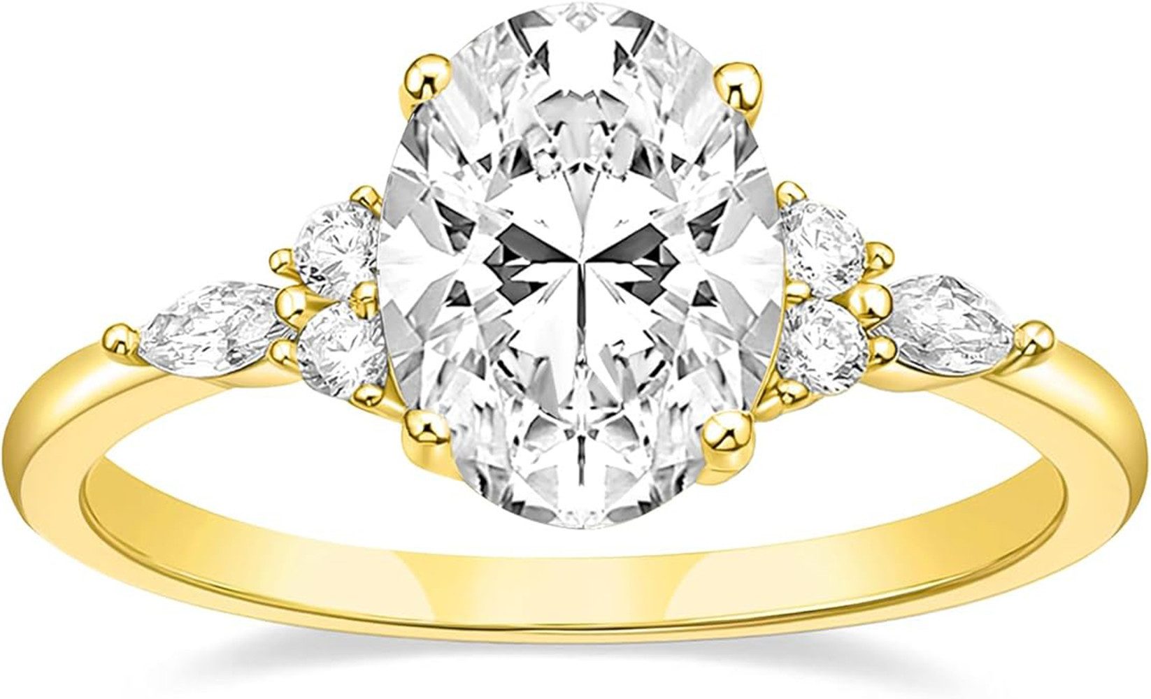 Jumpeak Diamantring 3ct VS1,lab grown diamant ring,verlobungsring,damen geschenk, 2EX Eheringe,liebes geschenk für sie,geschenk ideen für frau,14K Gold