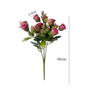 Kunstblumenstrauß Simulierter Simulierter Strauß mit 5 Gabeln kleine Meili, AUKUU, Hochzeit Zuhause Hotel Blumendekoration künstliche Blumen