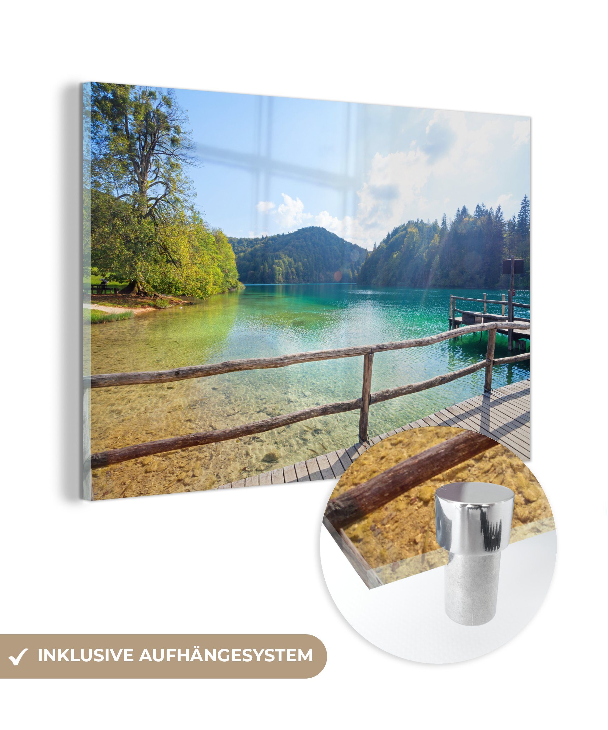 & Seen, Nationalparks Schlafzimmer Wohnzimmer Acrylglasbild Acrylglasbilder St), des Plitvicer (1 MuchoWow Landschaft