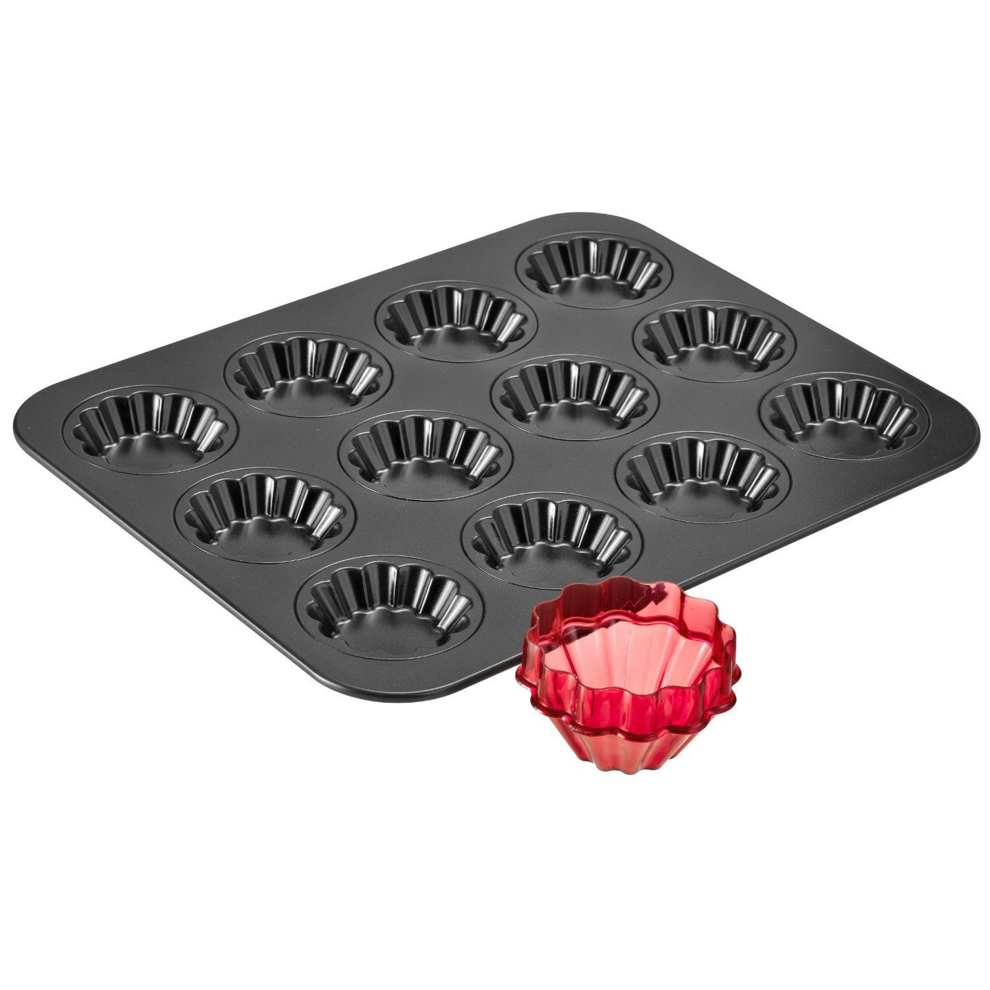 Betty Bossi Backblech Törtchen Backblech inkl. Ausstecher, Metall, (1-St), Inkl. Rezeptbüchlein
