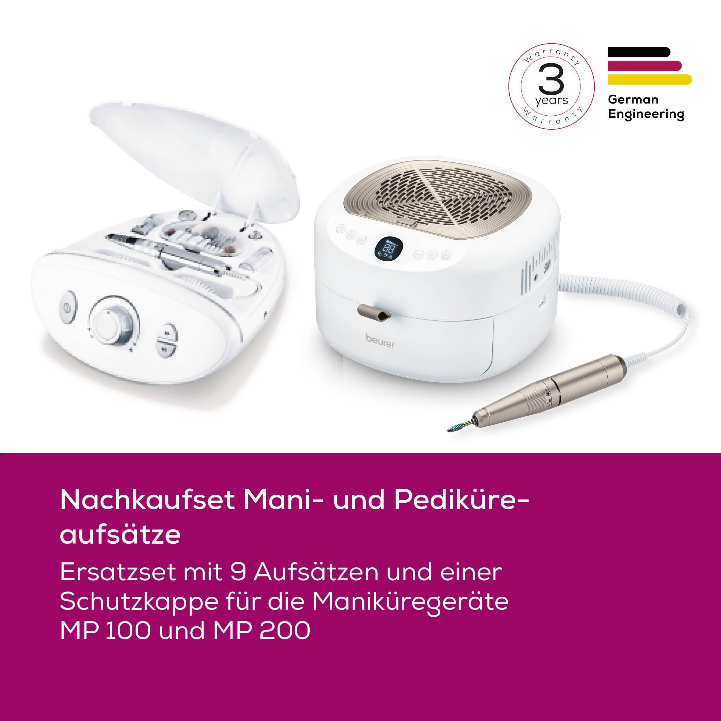 BEURER Ersatzschleifkörper Aufsatz-Nachkaufset, Maniküre-/Pediküreaufsätze, Für den Gebrauch mit den Beurer Geräten MP 100 und MP 200/210 LUX