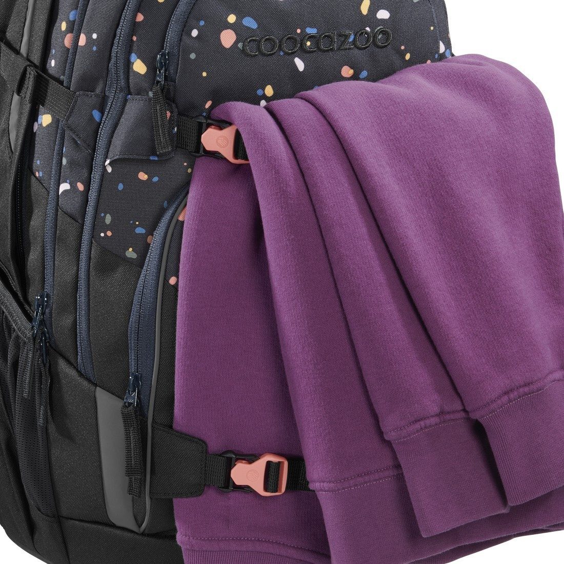 coocazoo Schulranzen PORTER „Sprinkled Candy“, schwarz/bunt, 2-teilig (2-tlg)