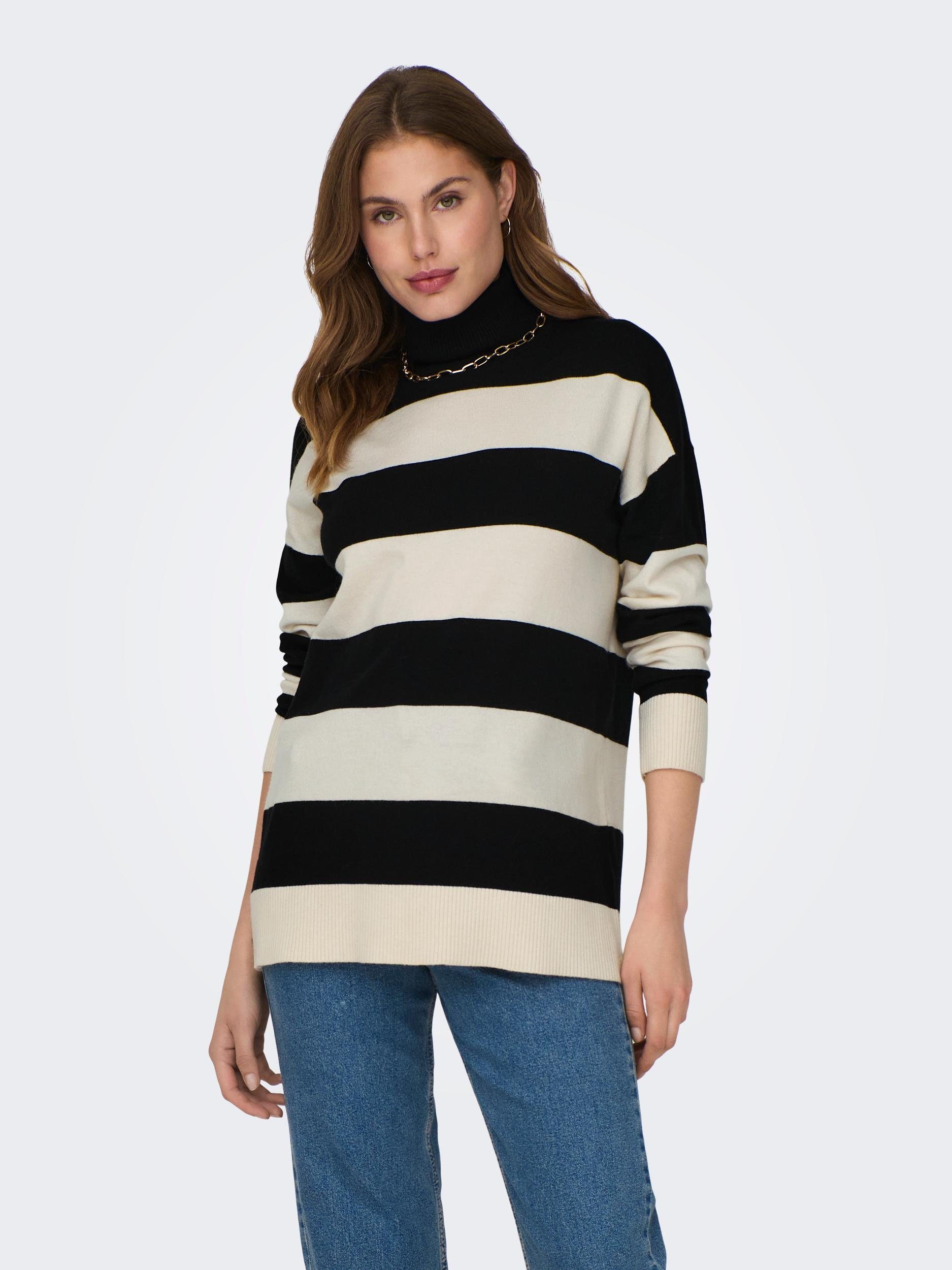 ONLY Onlsaga Life LS O-Neck CC Knt - Maglione Donna A Girocollo, Maniche Lunghe, Maglia Fine, Colore Nero, Taglie Regolari