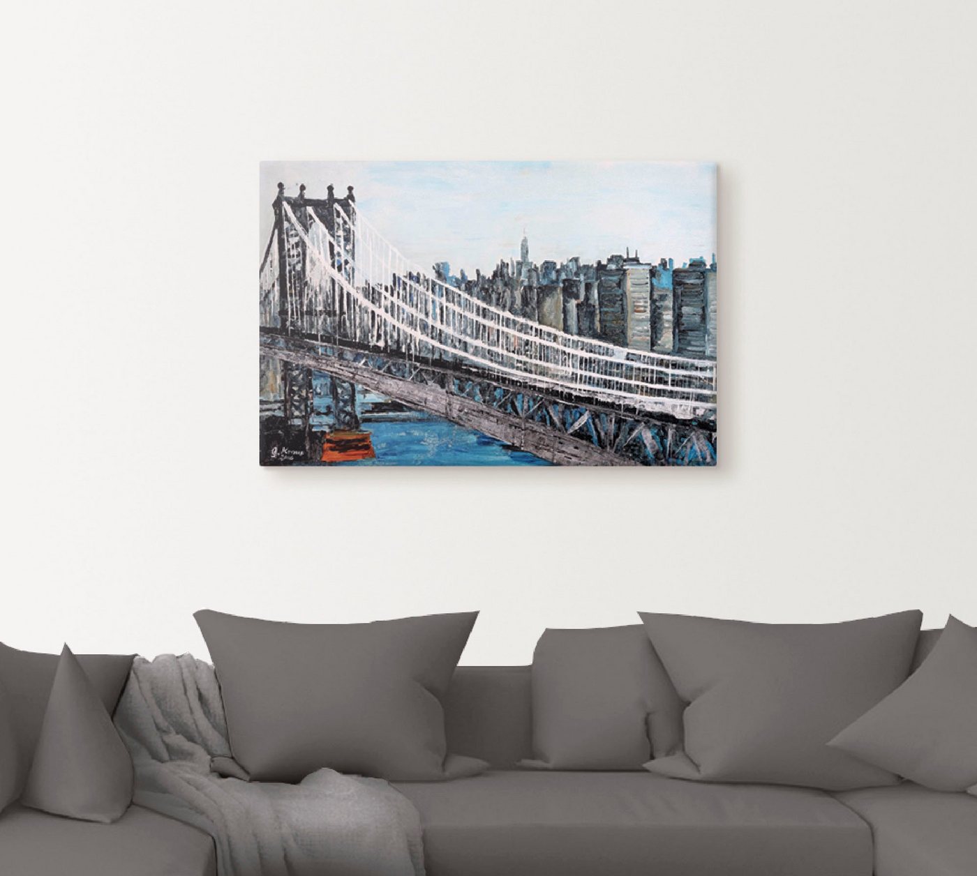 Artland Wandbild »New York Brooklyn Bridge«, Amerika (1 Stück), in vielen Größen & Produktarten - Alubild / Outdoorbild für den Außenbereich, Leinwandbild, Poster, Wandaufkleber / Wandtattoo auch für Badezimmer geeignet-kaufen