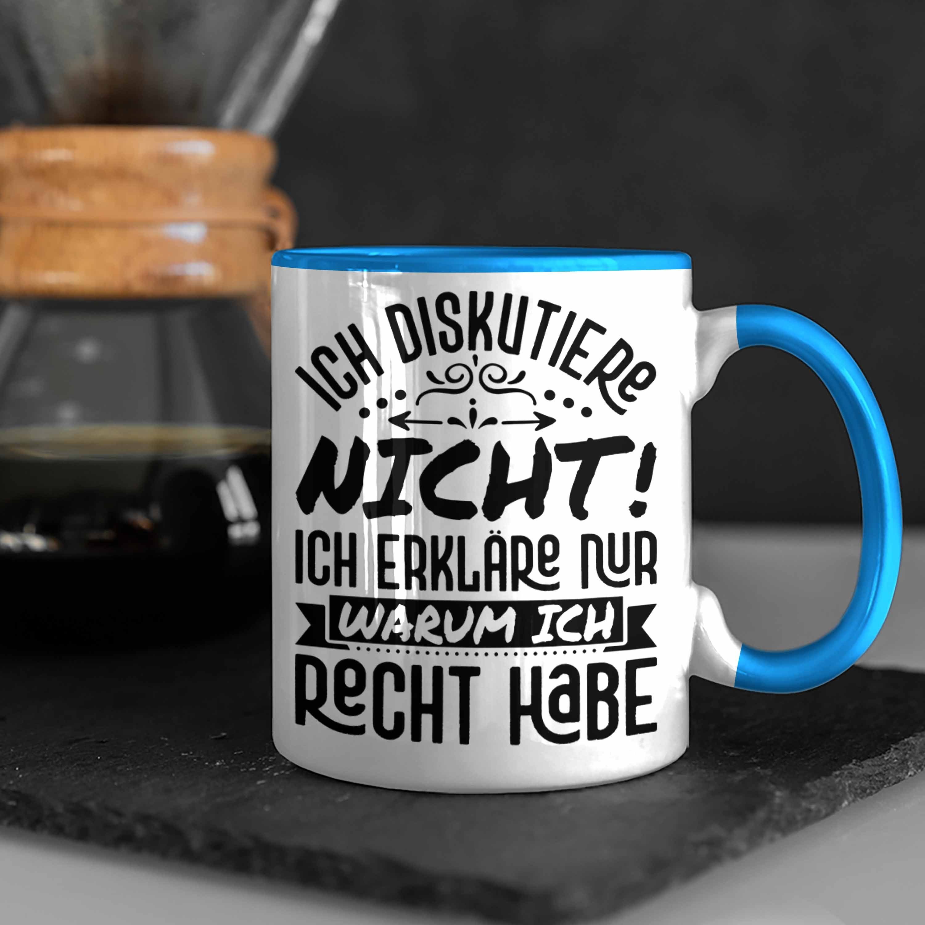 Trendation Tasse Mathe-Lehrer Tasse Erkläre Ich Waru Blau Nicht Ich Diskutiere Geschenkidee