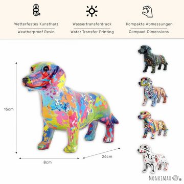 Monkimau Tierfigur Dackel Figur - Deko Figuren Garten Tiere Dekoration Wohnzimmer (Packung)