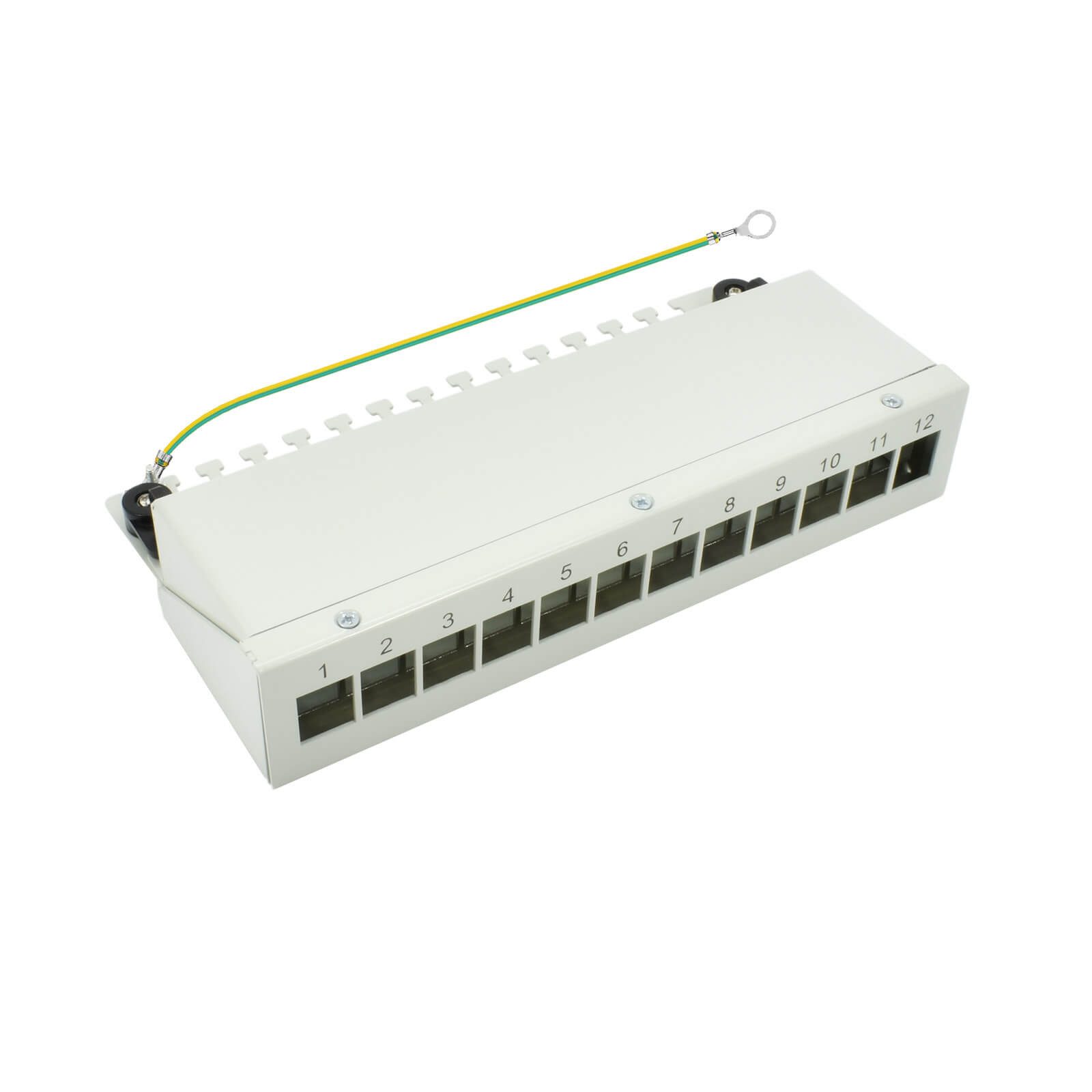 ProfiPatch Patchpanel Verteilerfeld Wandmontage Netzwerk-Patch-Panel (12 Ports, 12 Ports, 1 HE)