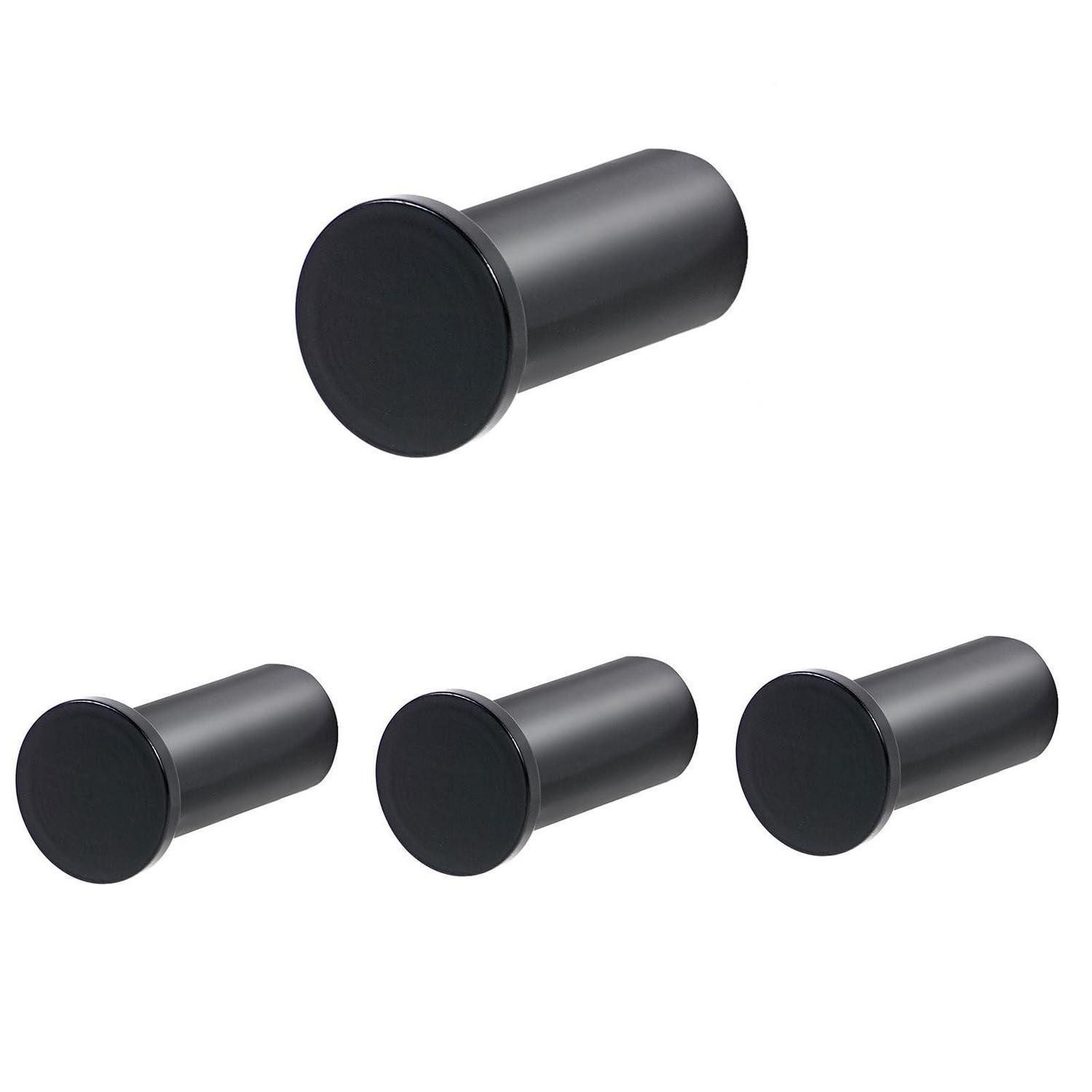 LuxusKollektion Wandhaken Garderobenhaken Edelstahl Schwarz 4er-Set, (4-St)