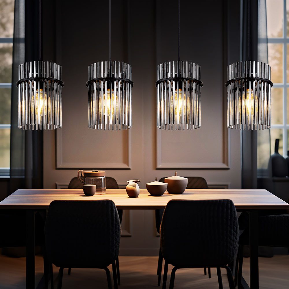GLOBO LIGHTING LED Pendelleuchte, Leuchtmittel inklusive, LED Pendelleuchte Hängeleuchte Deckenlampe Esszimmerlampe Glasstäbe