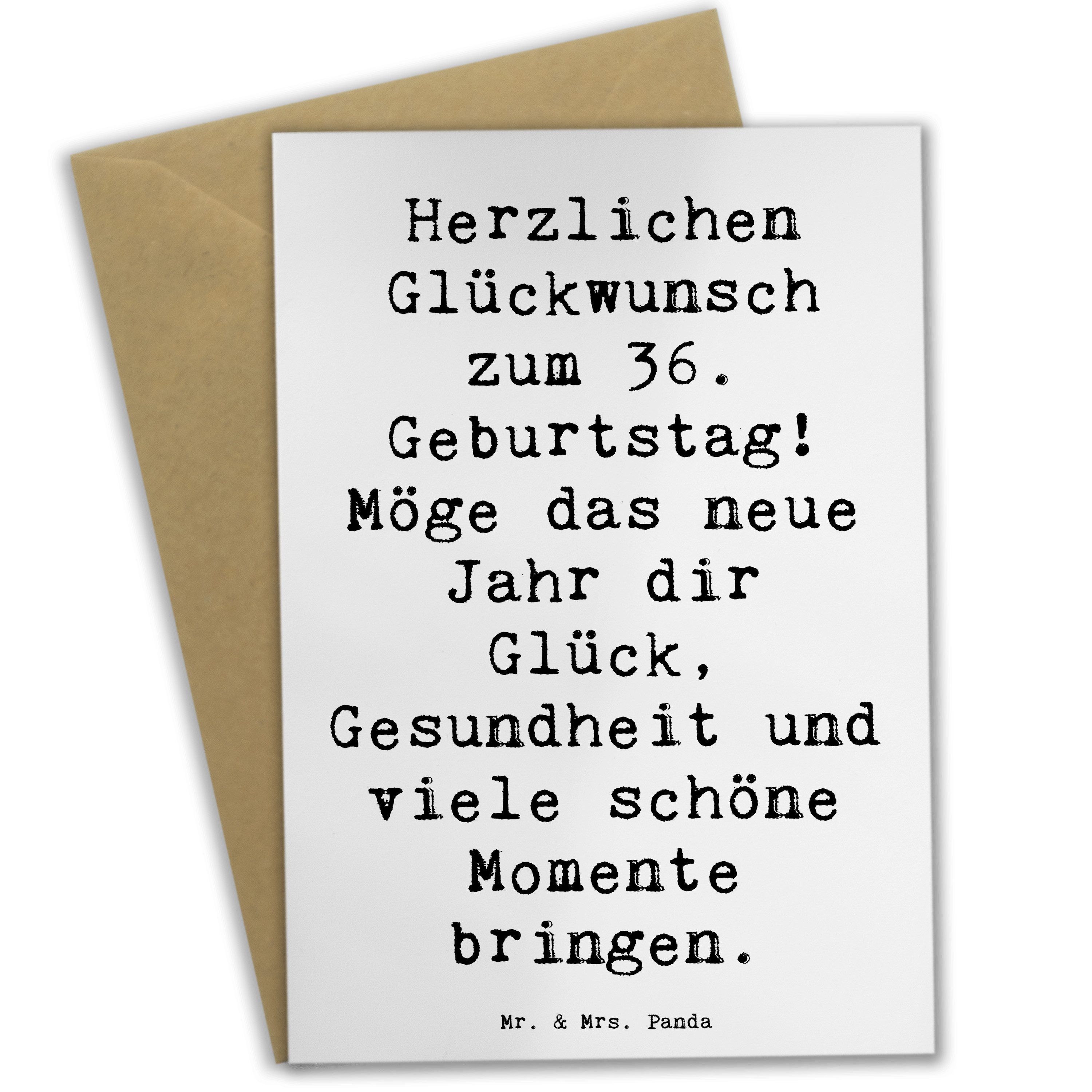 Grußkarte Spruch 36. Geburtstag Glückwünsche - Weiß - Geschenk, Feiern, Karte
