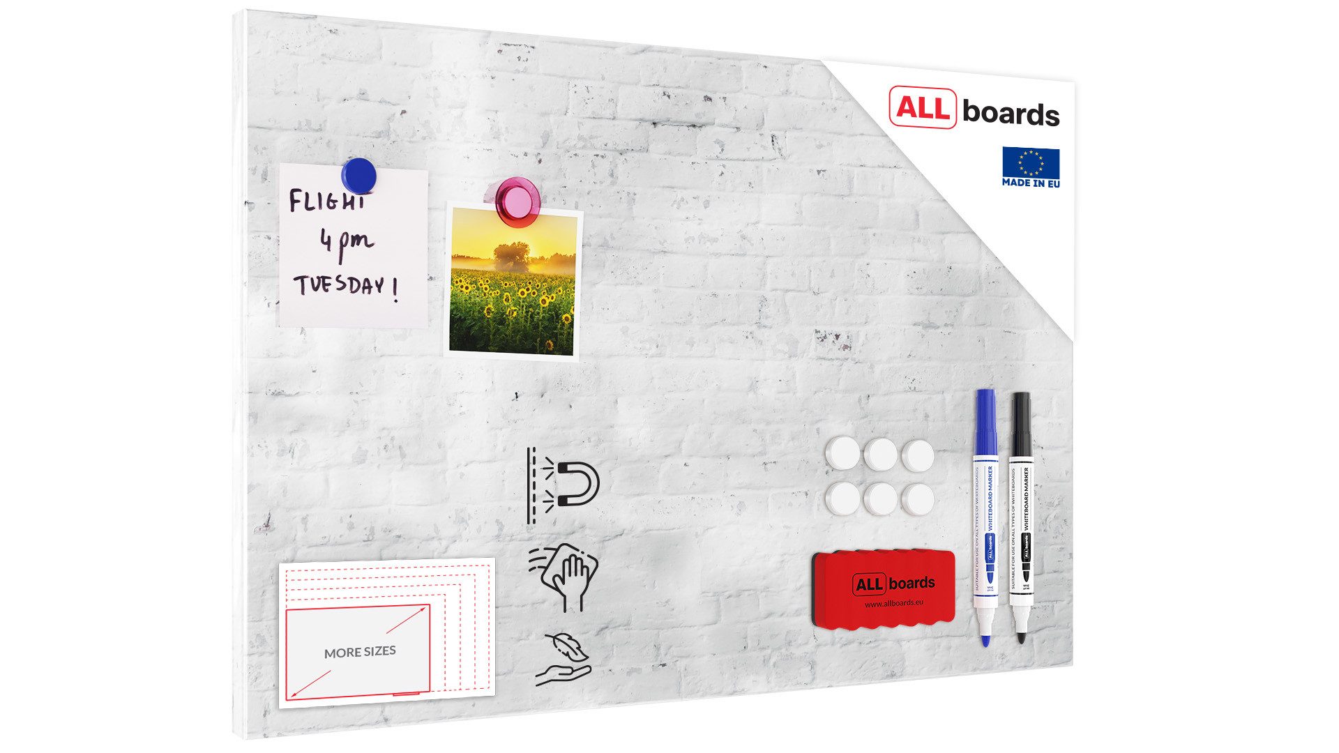ALLboards Tafel Metallische Magnettafel WEISSER ZIEGEL günstig online kaufen