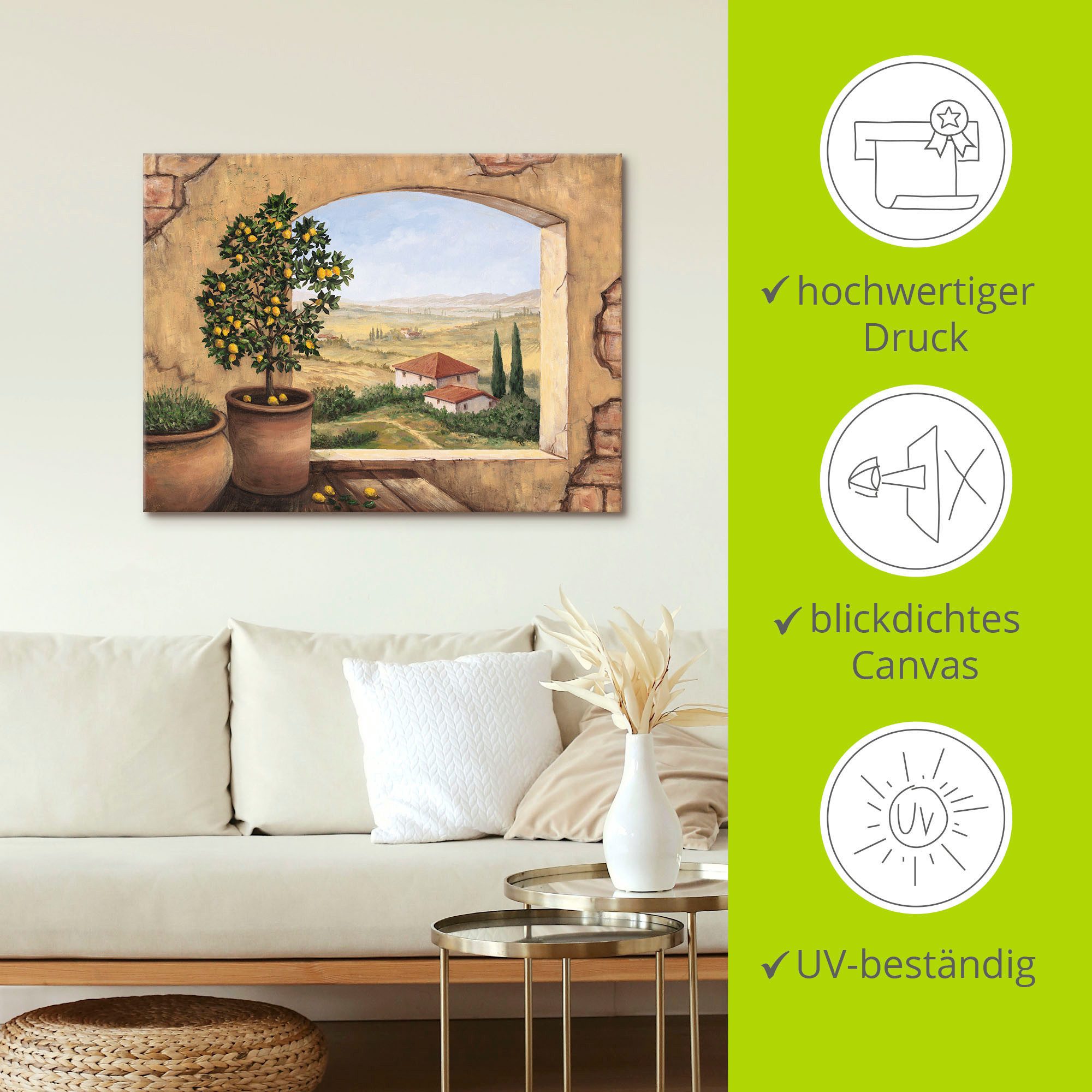 Artland Wandbild Fenster in der Toskana, Fensterblick (1 St), als Alubild, Leinwandbild, Poster, Wandaufkleber in verschied. Größen – Bild 4 von 5