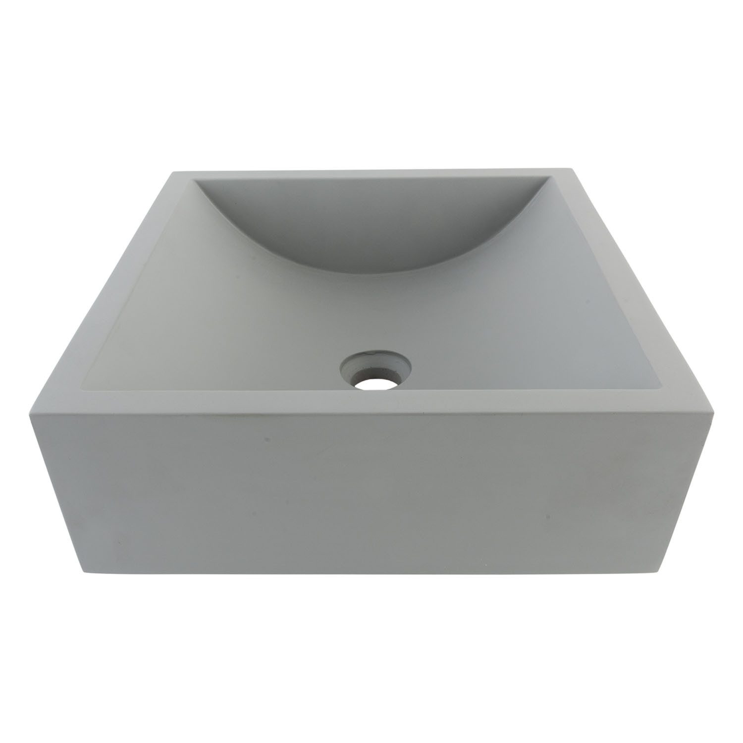 wohnfreuden Aufsatzwaschbecken Terrazzo Waschbecken THERA 42 cm grau (Kein Set), 4_125813