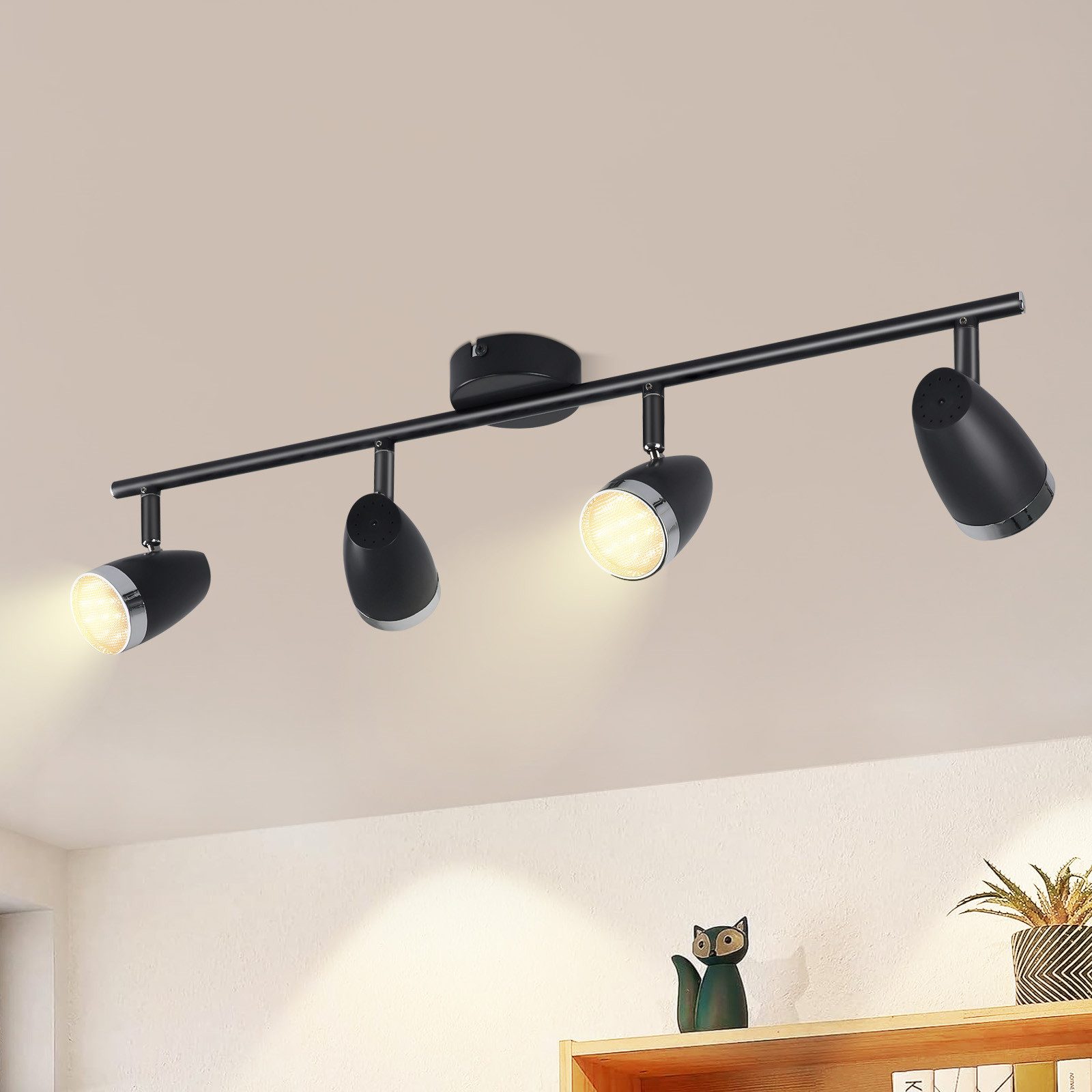 Nettlife LED Deckenstrahler 1/2/3/4 Flammig Modern 4W Schwarz/Weiß Warmweiß günstig online kaufen