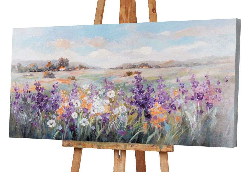 ArtUniverse Gemälde Leinwandbild Sommerblumen 70 x 140 cm, Naturmotiv