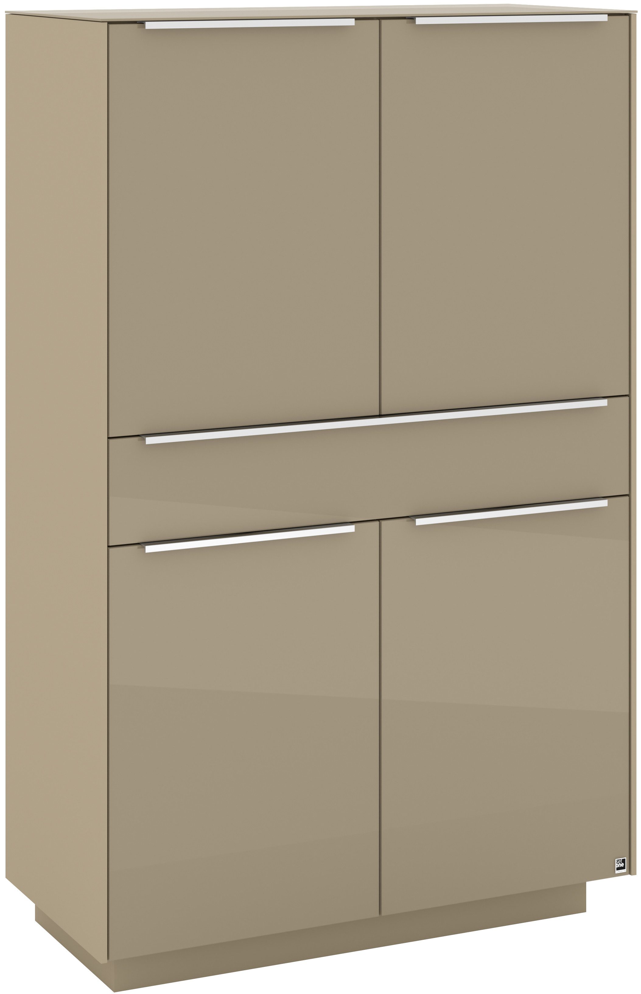set one by Musterring Highboard Reno (1 St), Mit Sockel in diversen Farben, 148 cm Höhe & Farbauswahl