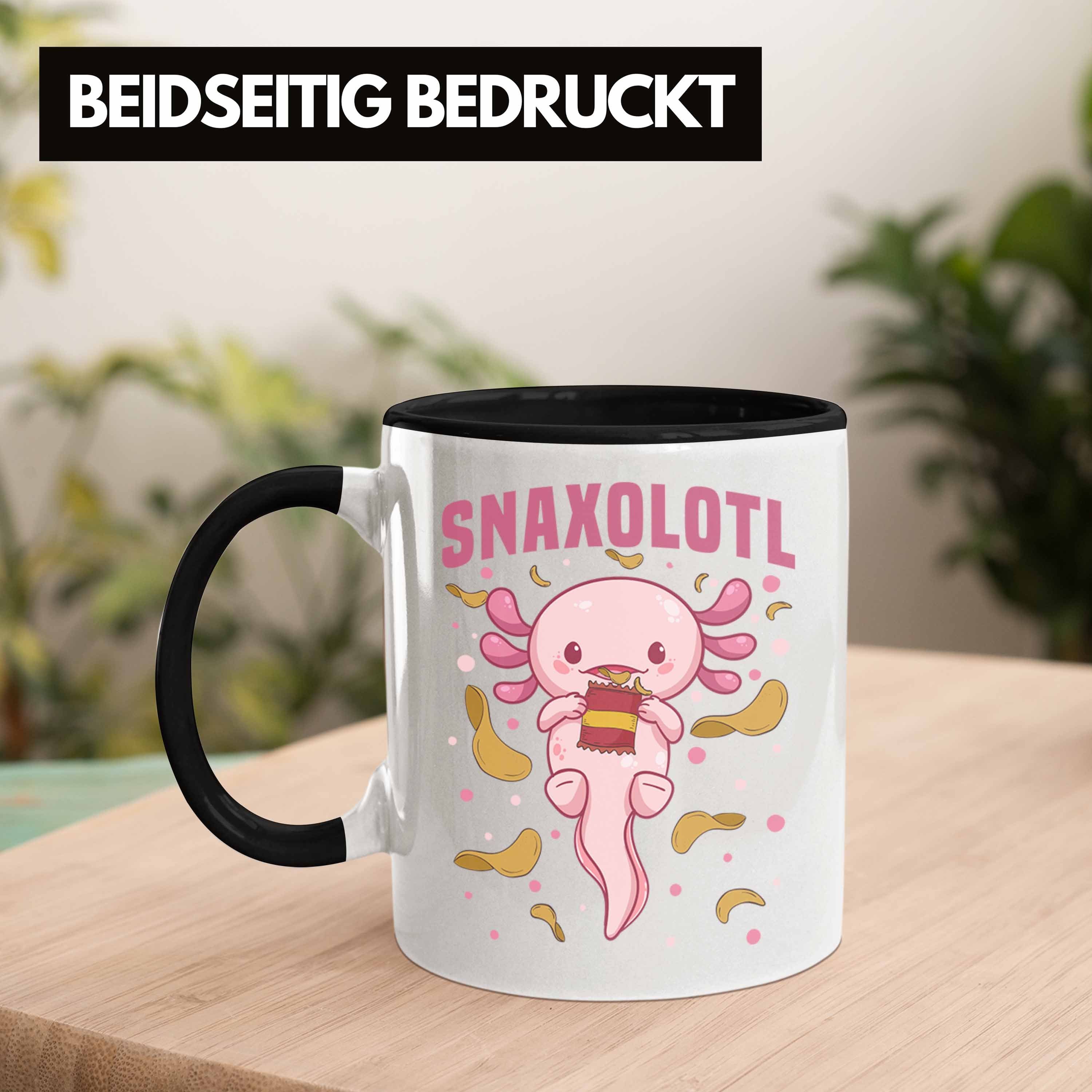 Schwarz für Tasse Axolotl Trendation Snaxolotl - Geschenk Tasse Schwanzlurch-Liebhaber Trendation