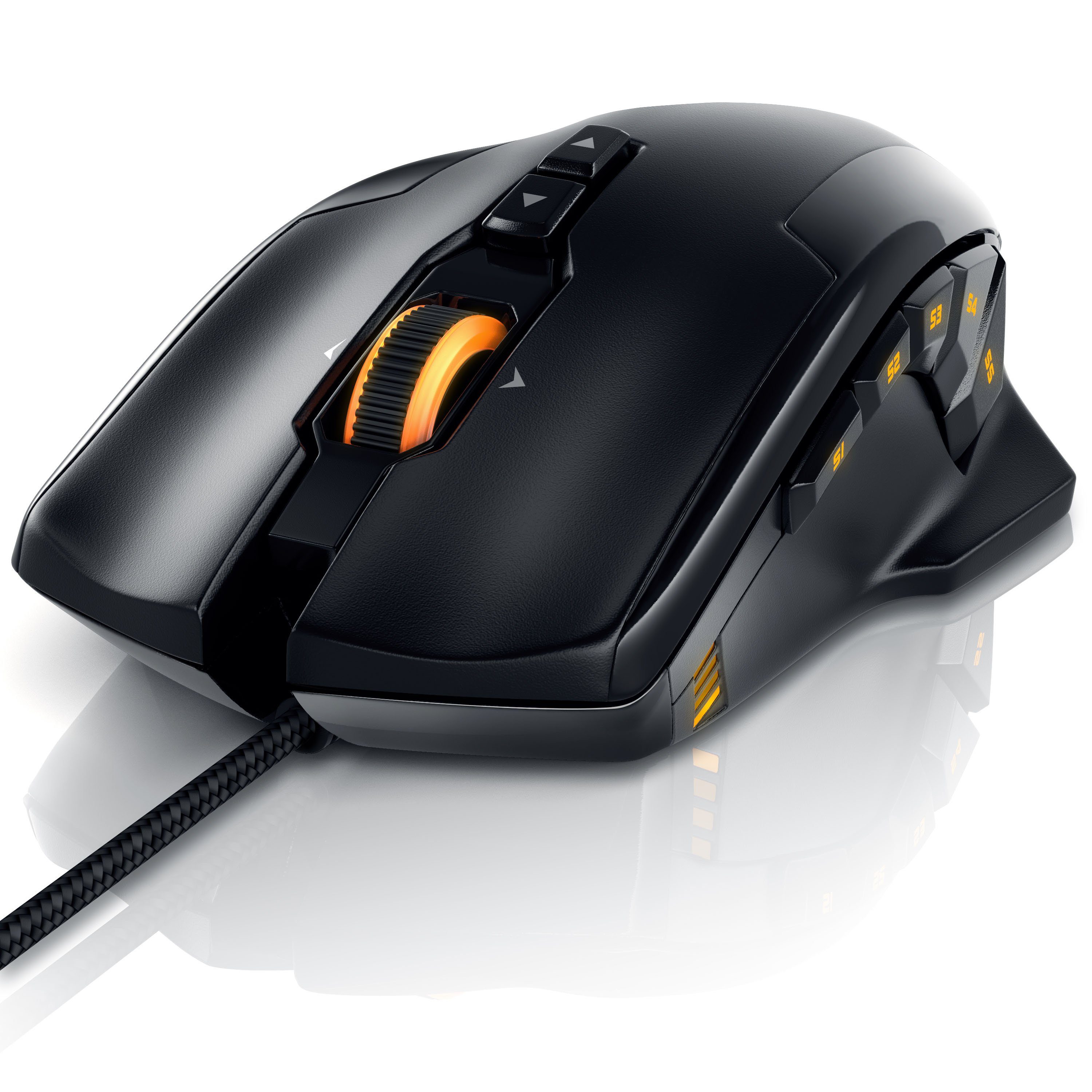 Preisgrenzen durchbrochen!! Titanwolf Gaming-Maus Laser Gaming Mouse USB 1000 dpi, 10800dpi, RGB mit Gewichts-Justierung) (kabelgebunden, LEDs