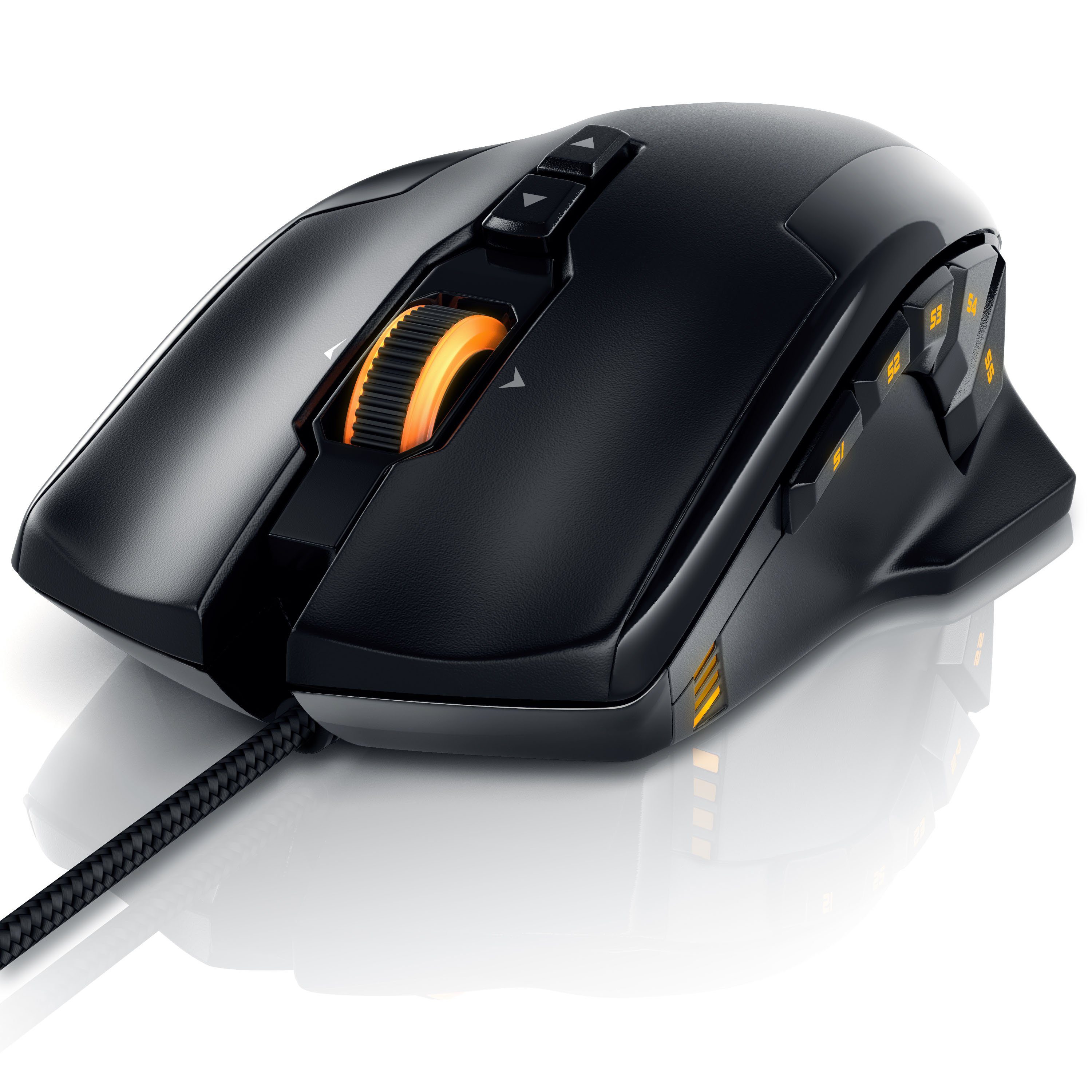 Titanwolf Gaming-Maus (kabelgebunden, 1000 dpi, USB Gaming Laser Mouse mit 10800dpi, RGB LEDs, Gewichts-Justierung)