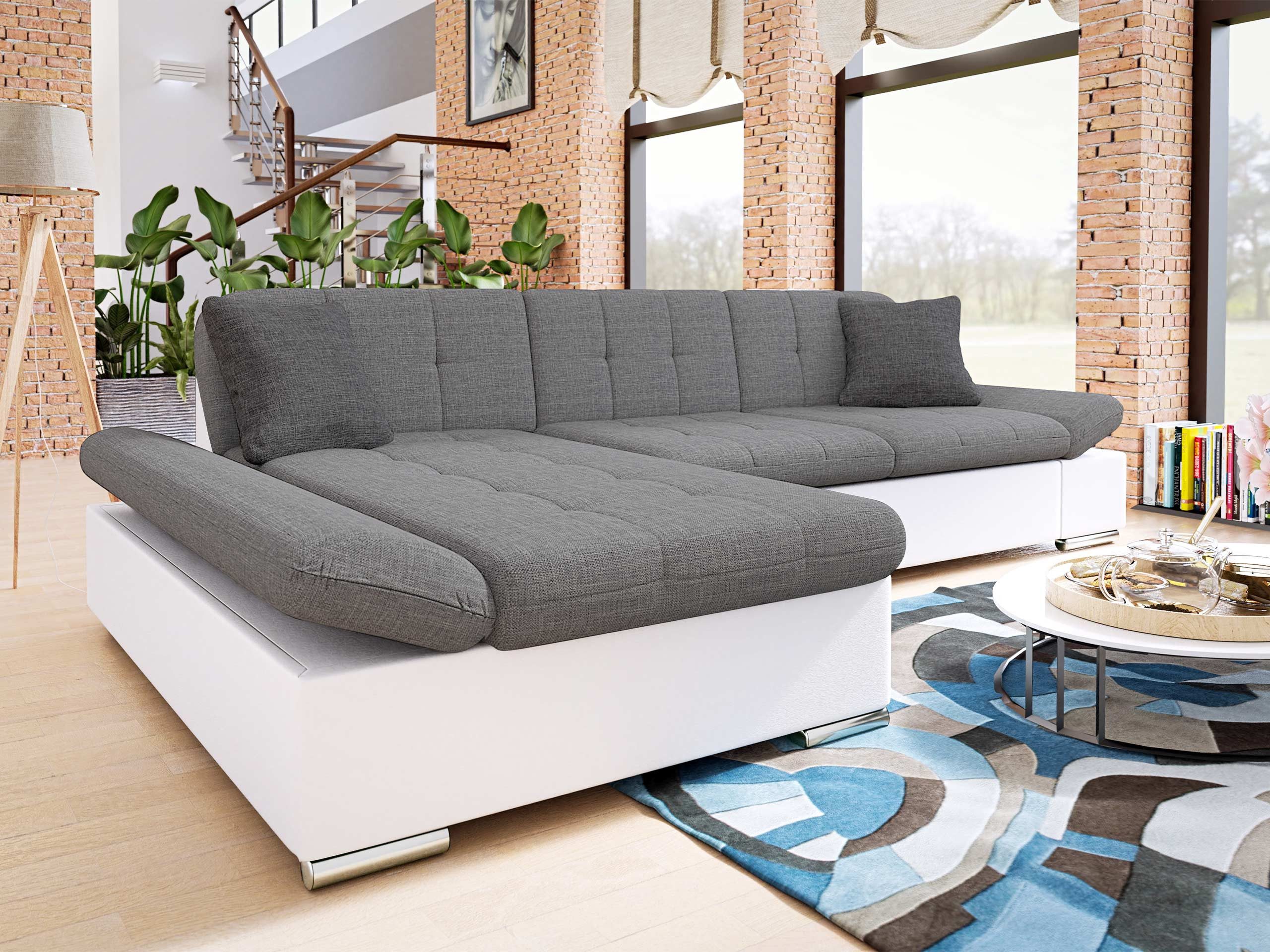 MIRJAN24 Ecksofa Malwi, mit Schlaffunktion und Bettkasten, mit Regulierbare Armlehnen, L-Form