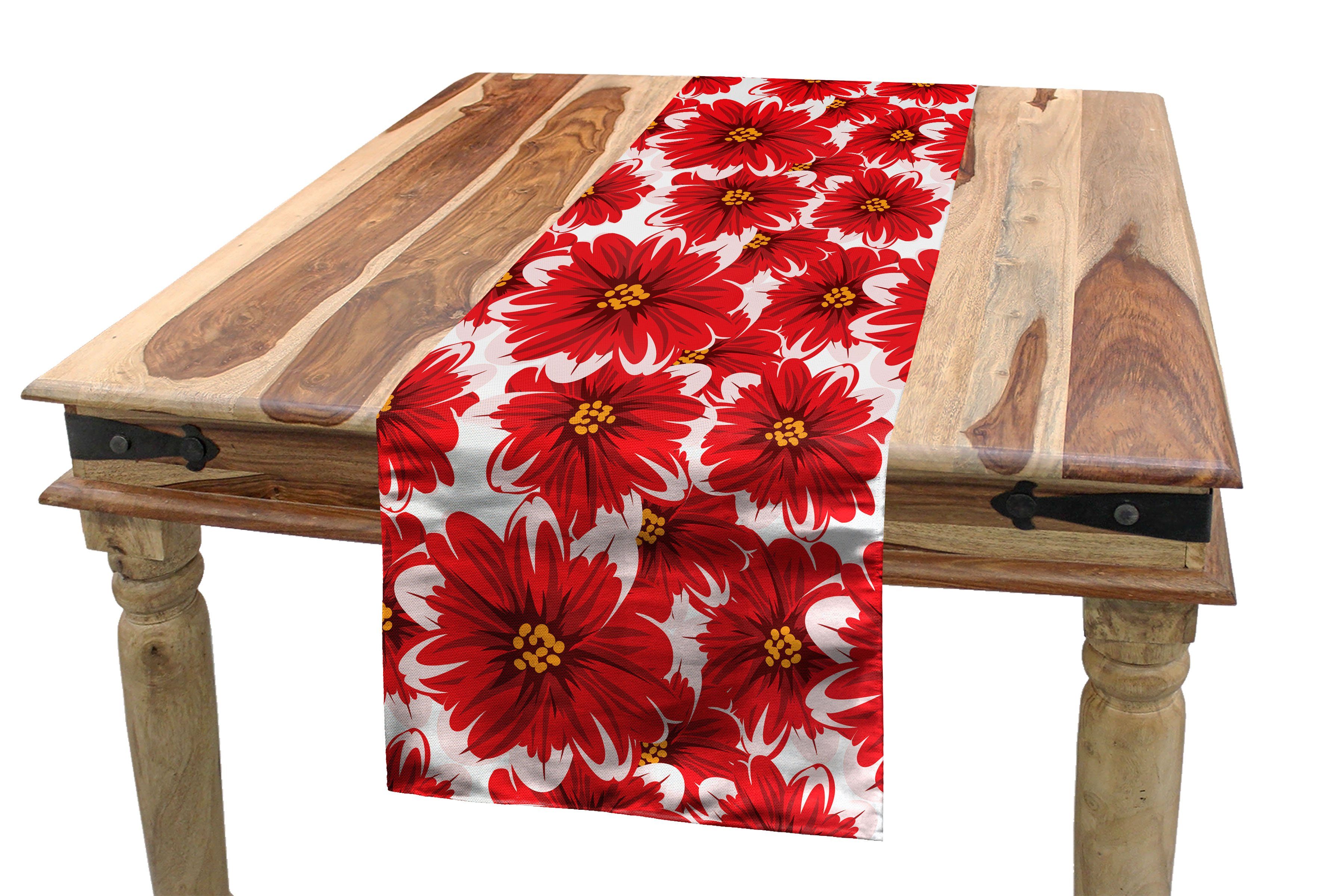 Abakuhaus Tischläufer Esszimmer Küche Rechteckiger Dekorativer Tischläufer, Blume Saisonale Romantischer Frühling