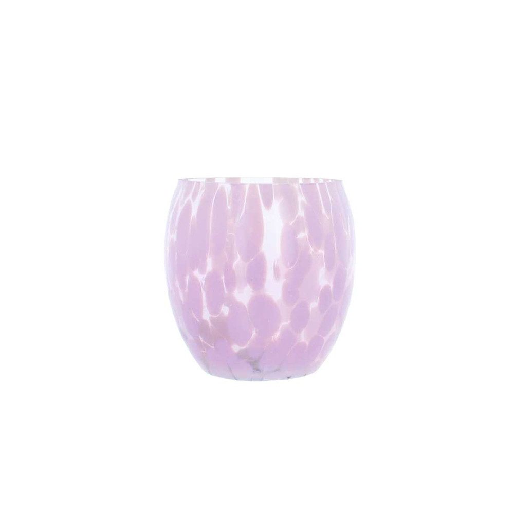 Trockenblume Windlicht rosa/klar - ca. 10 x 10 cm, MICA, Höhe 10 cm