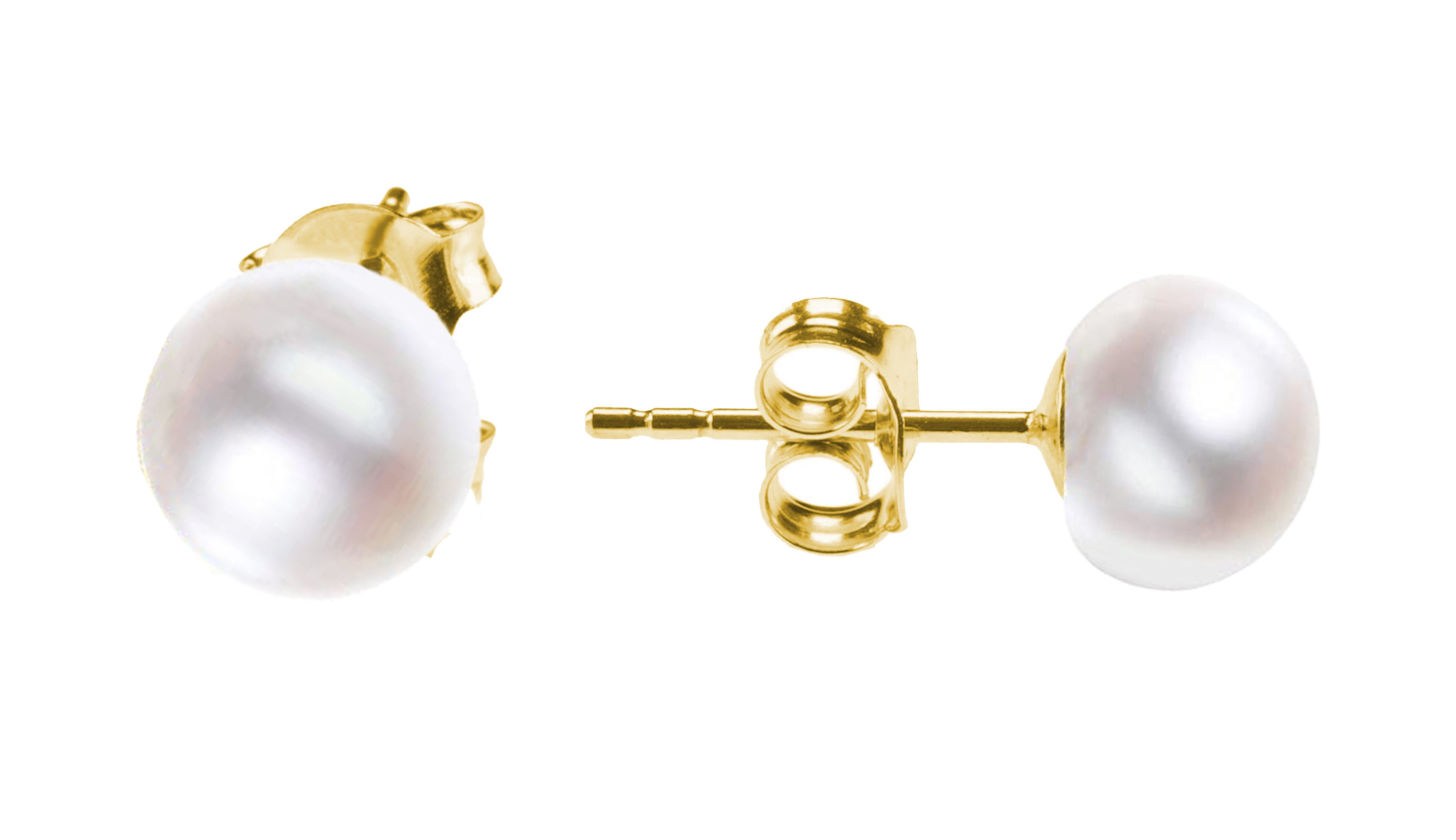 Schmuck Ohrringe Perlenohrringe Asymmetrische Perlen Ohrringe lang mit 925 Sterling Silber Stecker gold 