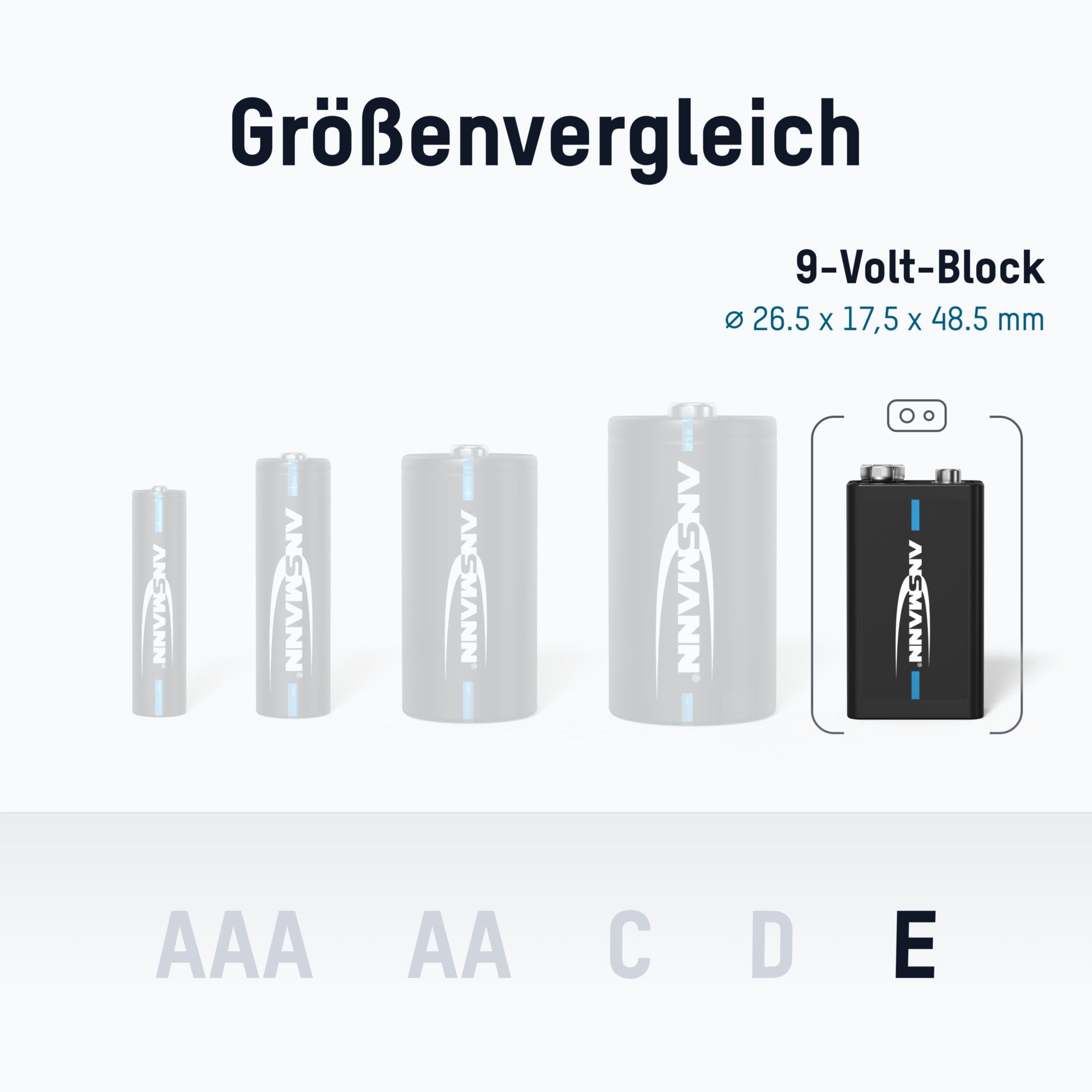 ANSMANN AG Akku E-Block 9V 280 mAh Ni-MH, 2 Stück Akku 280 mAh (8.4 V)