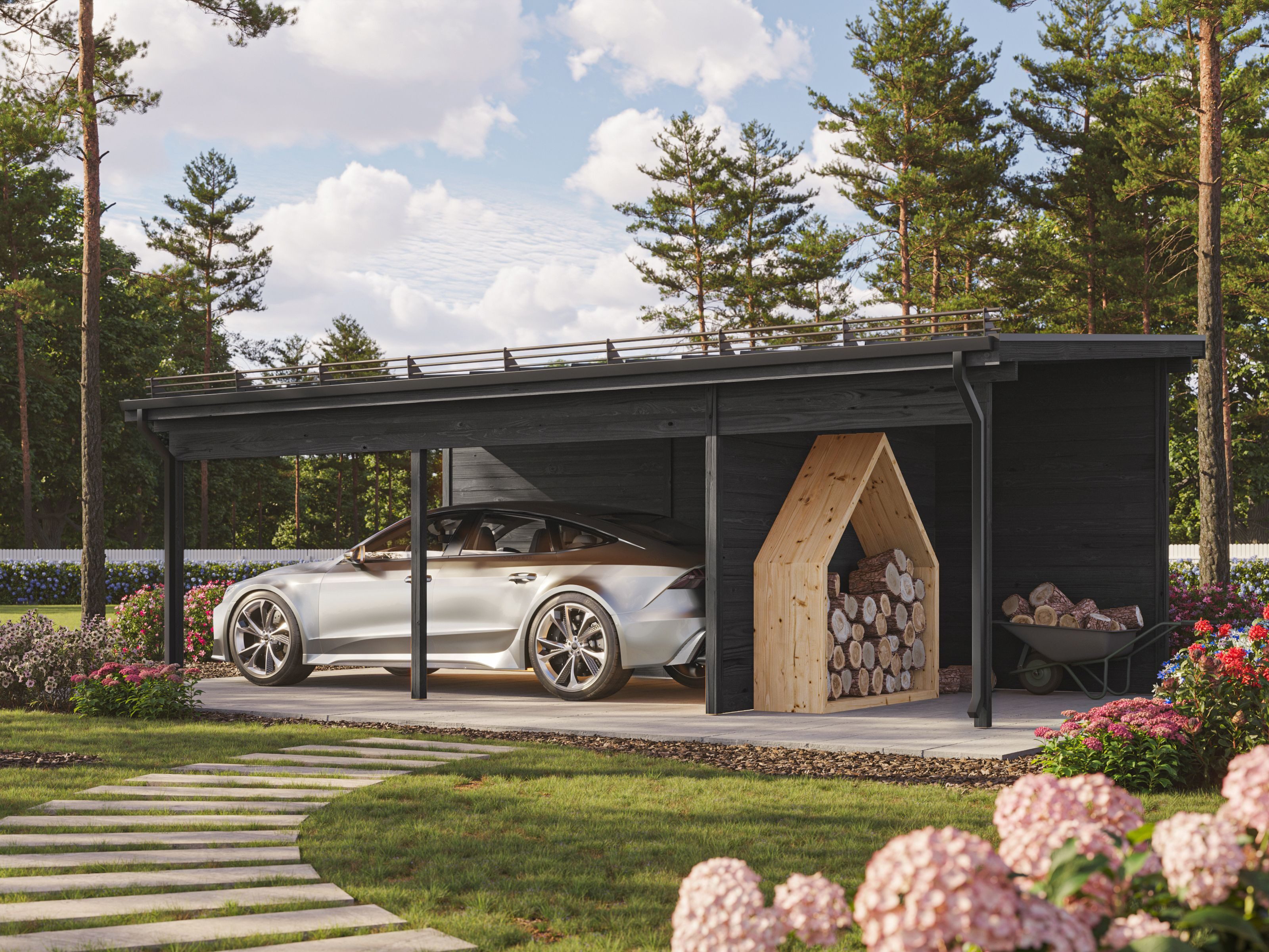 Carport-Geräteraum Dieter 44