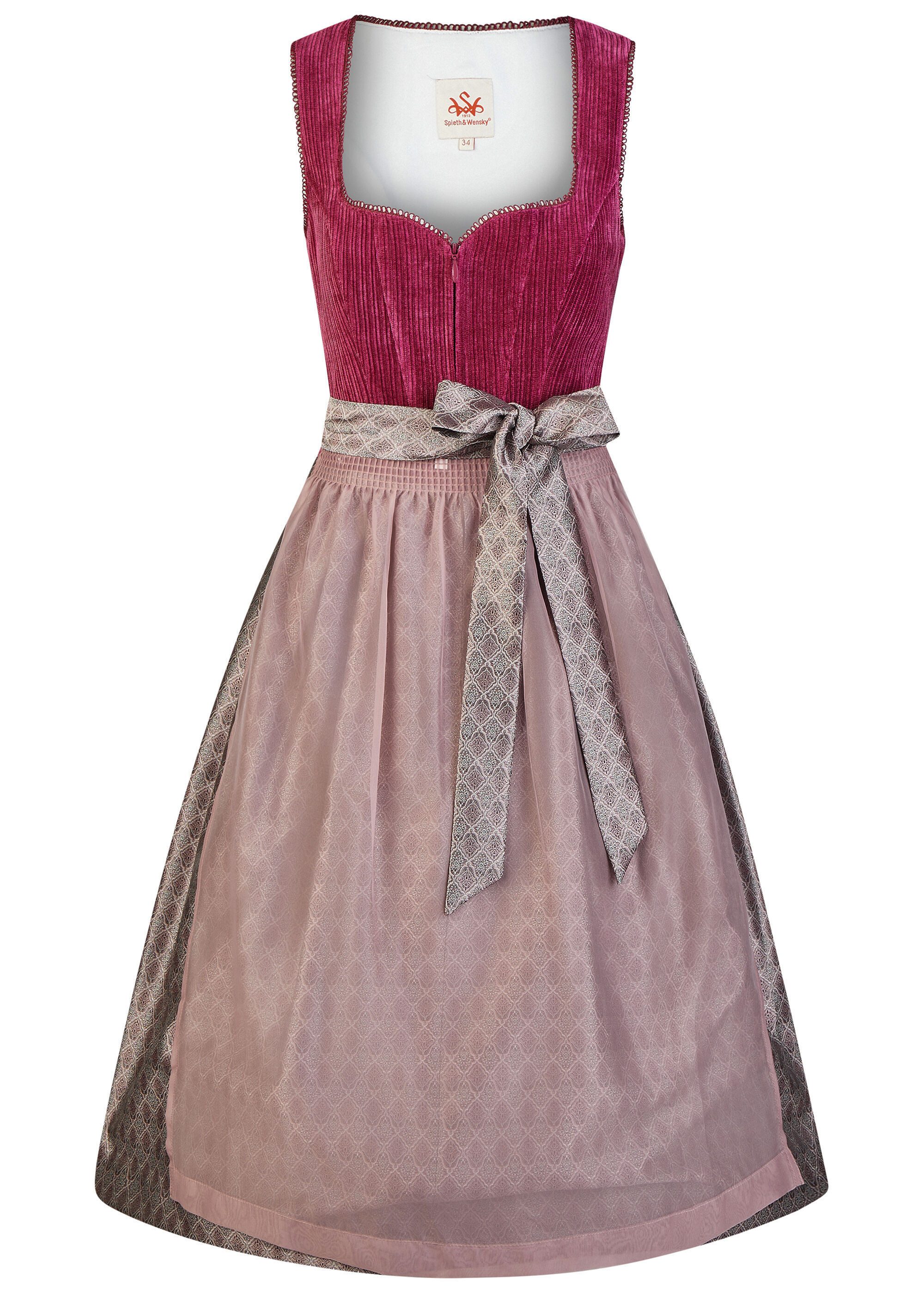Spieth & Wensky Dirndl Hildor (1-tlg) samtiges Cordoberteil