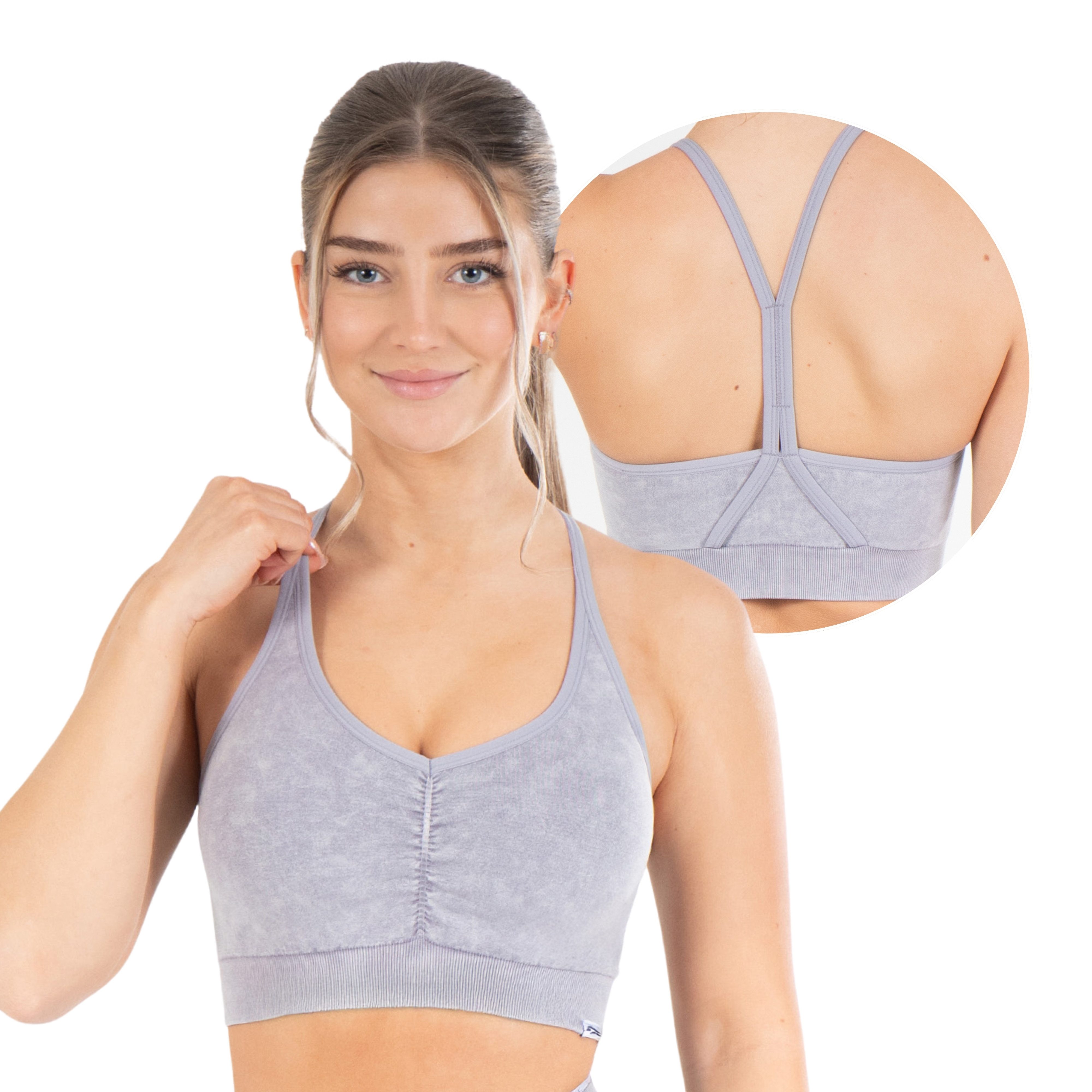 Smilodox Sport-BH Batik Acid Scrunch, Rutschfester Bra mit Batik Waschung Seamless Sport Bra Blickdicht Atmungsaktiv Yoga Fitness Freizeit