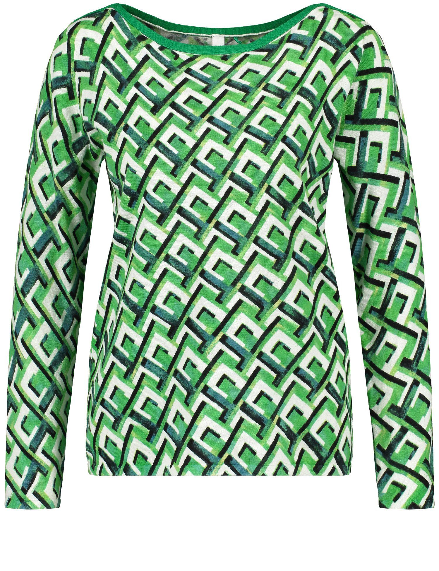 GERRY WEBER grafischem mit Pullover Rundhalspullover Muster