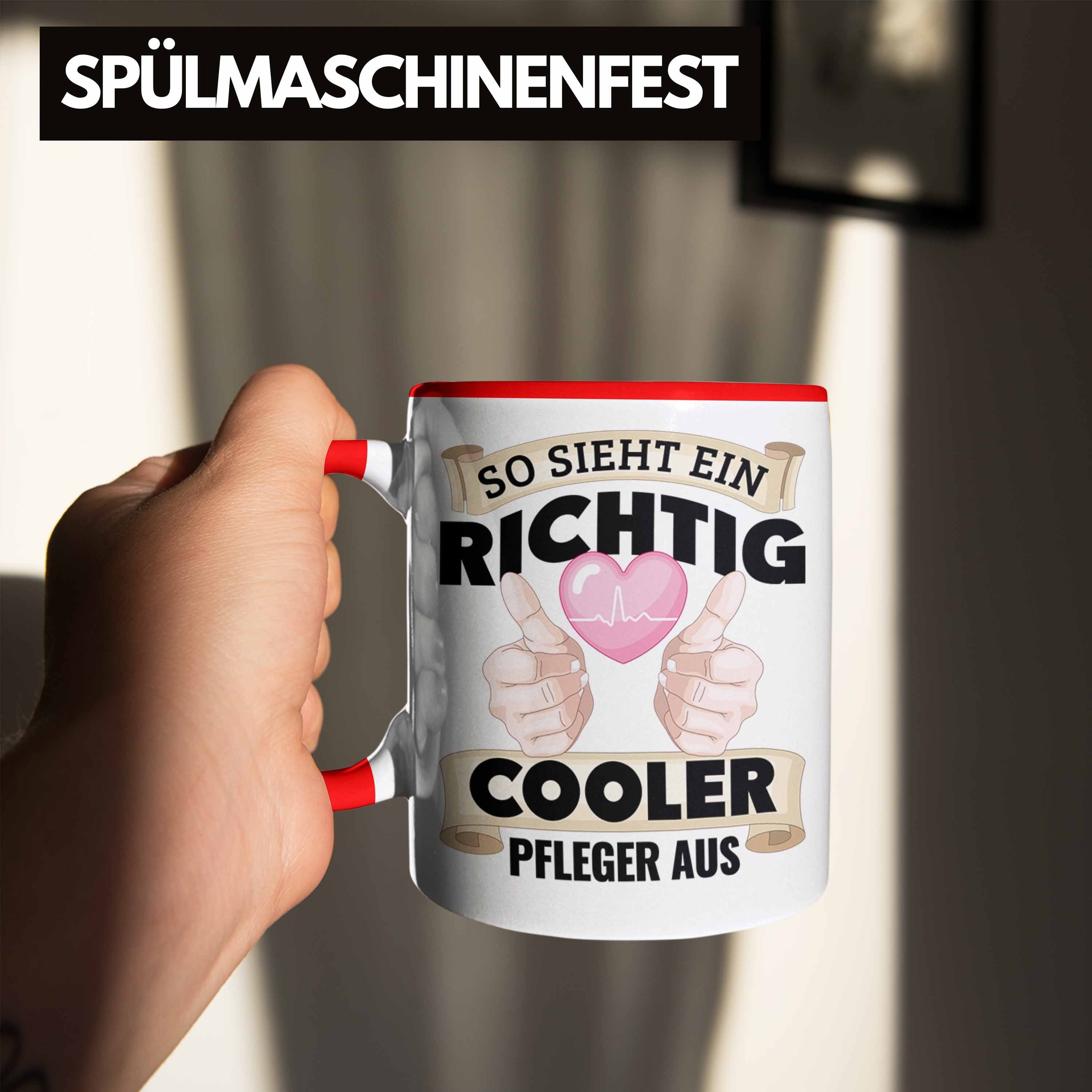 Trendation Tasse Pfleger Geschenk Altenpfleger Pflegekraft Geschenkidee Rot Krankenpf Tasse