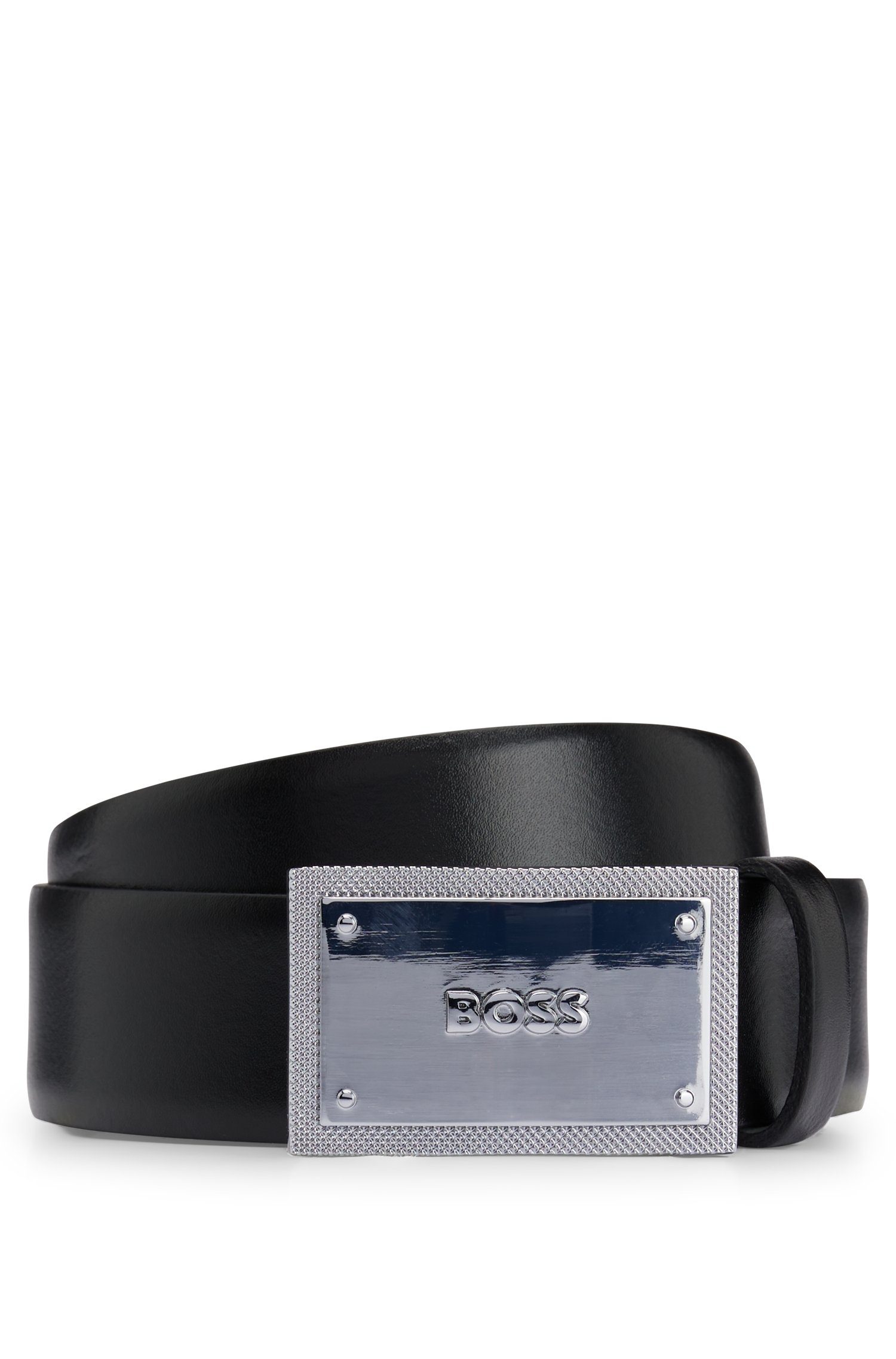 auf BOSS-Icon-Diam_Sz35 der BOSS mit Metall-Koppelschliesse Boss-Prägung Ledergürtel