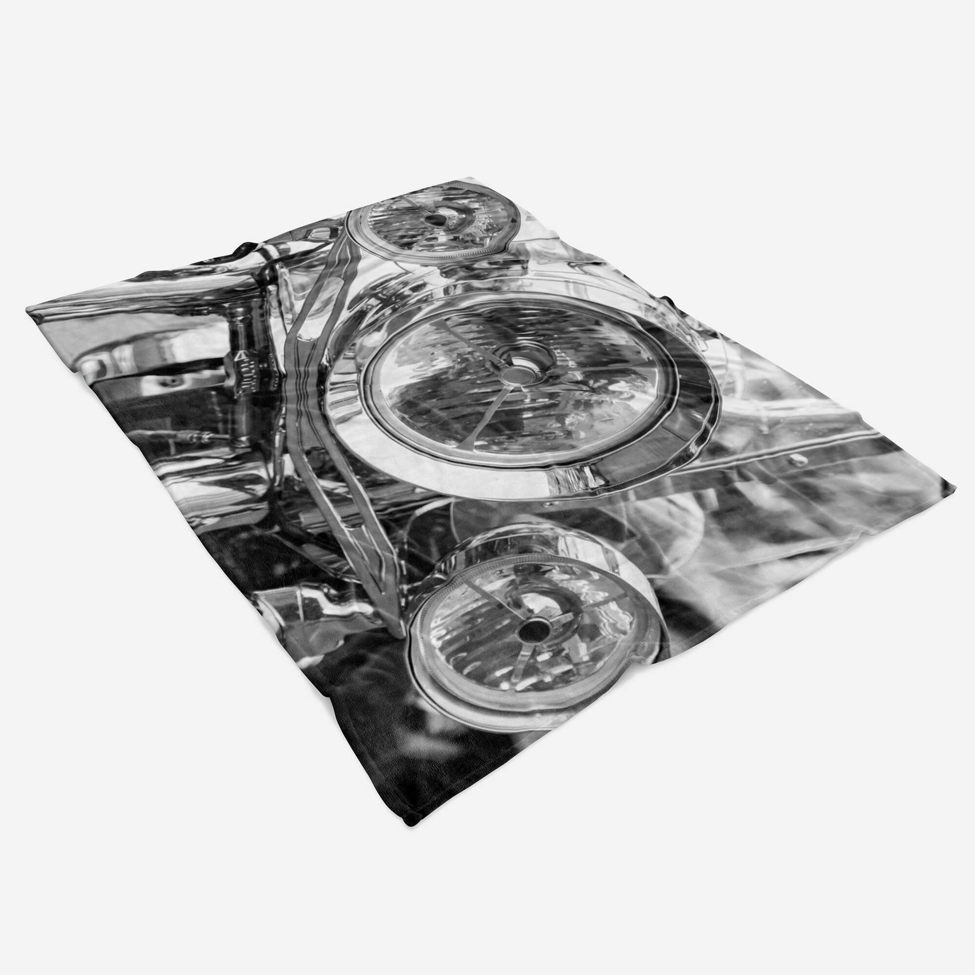 Sinus mit Kuscheldecke Scheinwer, Handtuch Strandhandtuch Fotomotiv Handtuch Baumwolle-Polyester-Mix Art (1-St), Saunatuch Handtücher Motorrad