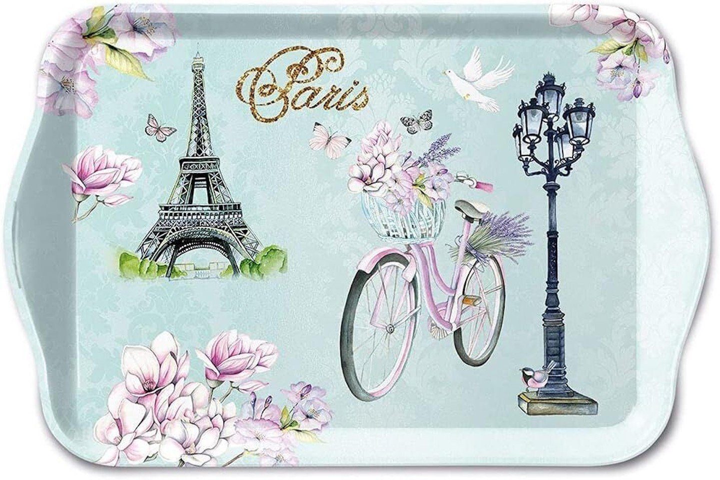 Ambiente Luxury Paper Products Servierplatte Tablett "Fahrrad in Paris", Serviertablett, Frühstückstablett