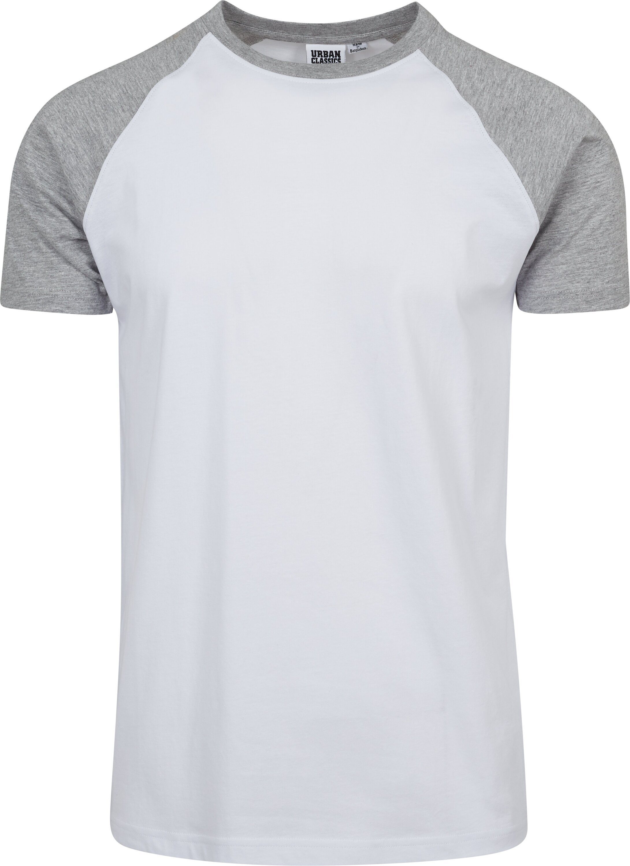 URBAN CLASSICS T-Shirt Herren Raglan Contrast Tee (1-tlg) white/grey